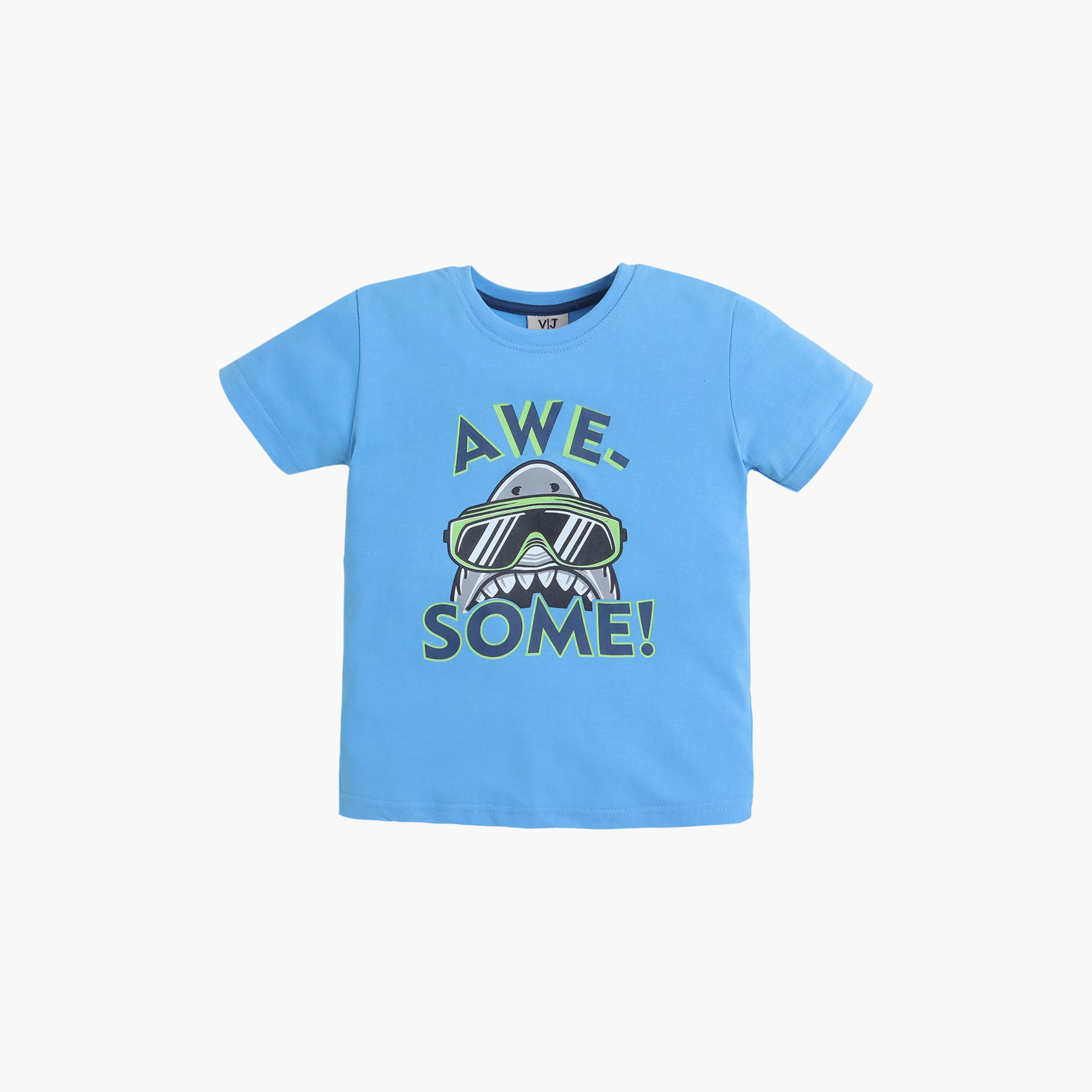 Victor and Jane Awesome Printed Cotton T-Shirt & Shorts Set-boys-clothing-setsandcoords-image-3