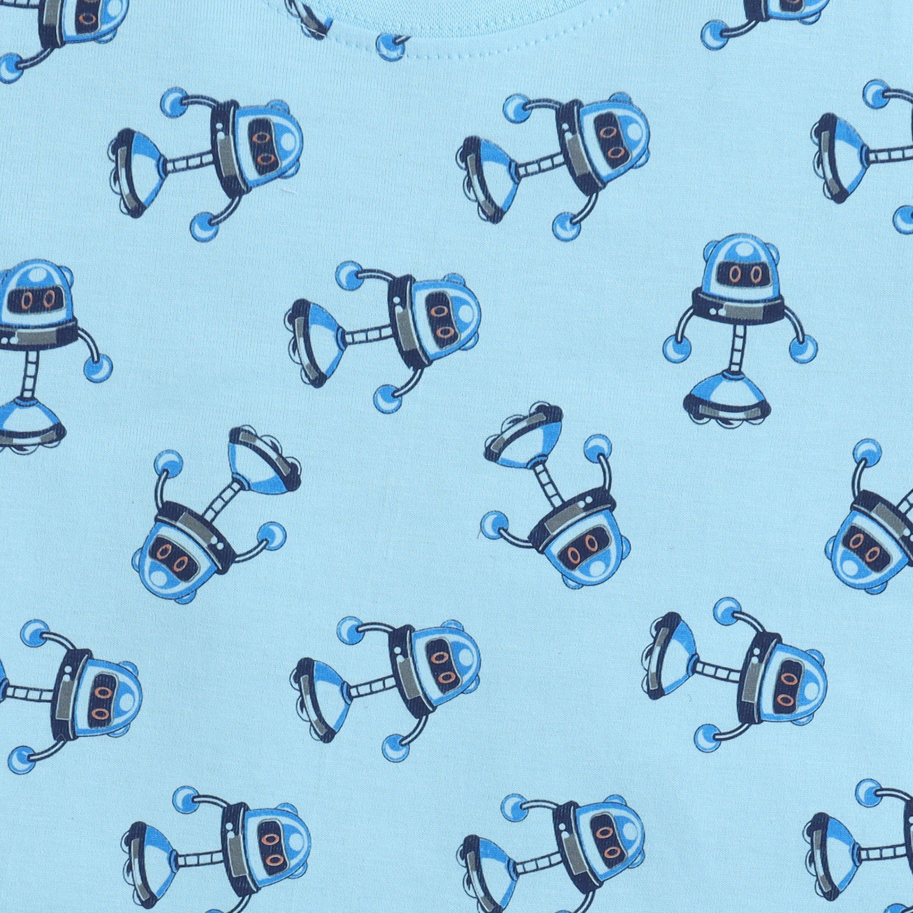 Victor and Jane Robot Printed Cotton T-Shirt & Shorts Set-baby-boys-clothing-setsandcoords-image-5