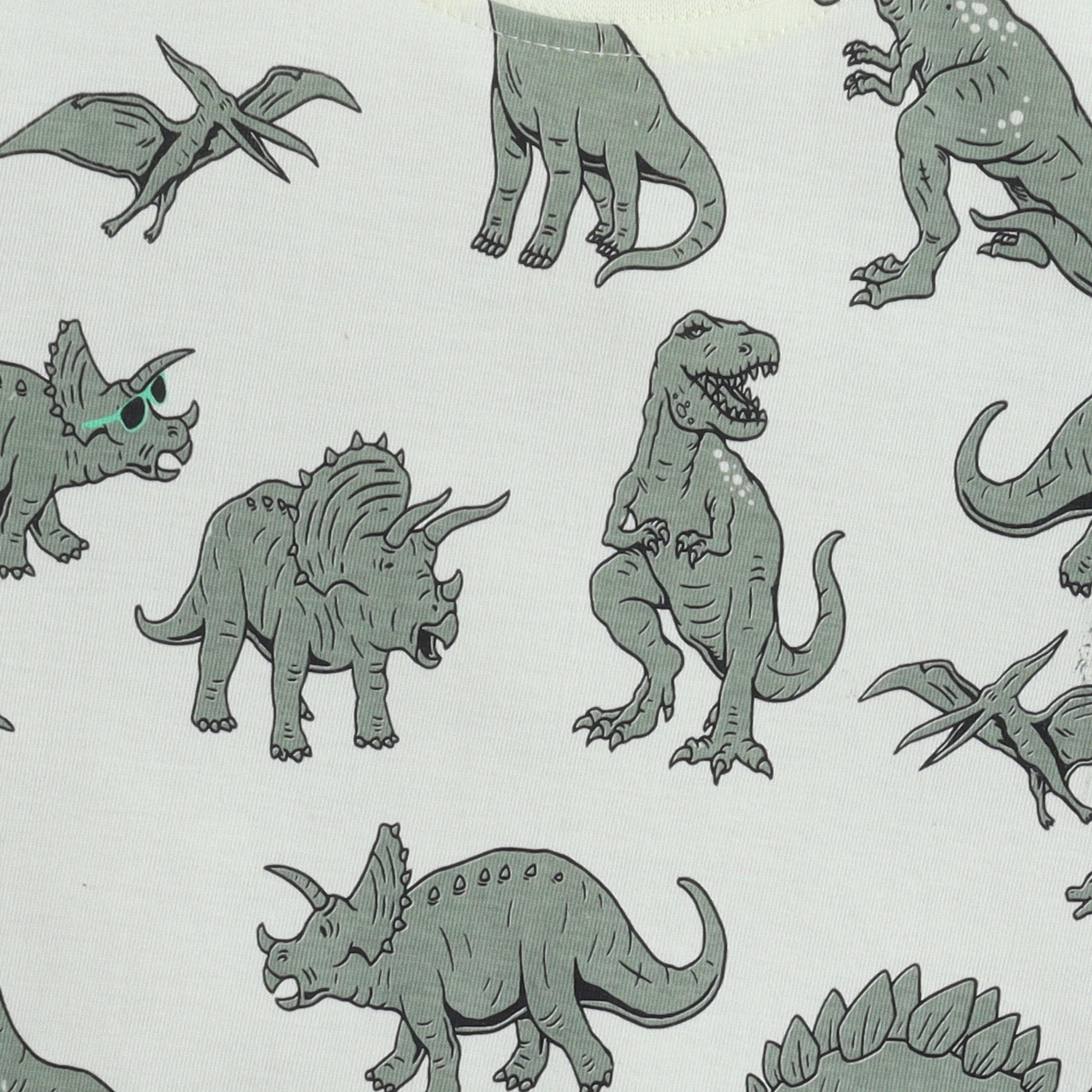 Victor and Jane Dinosaur Printed Cotton T-Shirt & Shorts Set-boys-clothing-setsandcoords-image-5