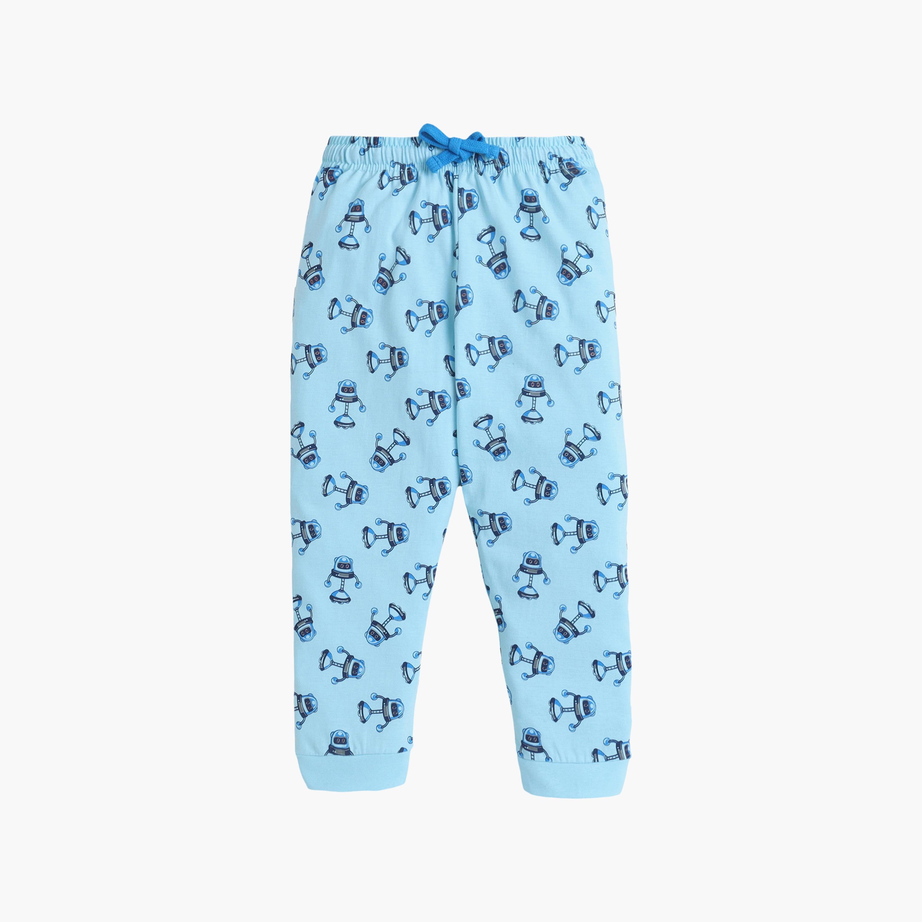 Victor and Jane Robot Graphic Cotton T-Shirt & Pajama Set-baby-boys-clothing-setsandcoords-image-4