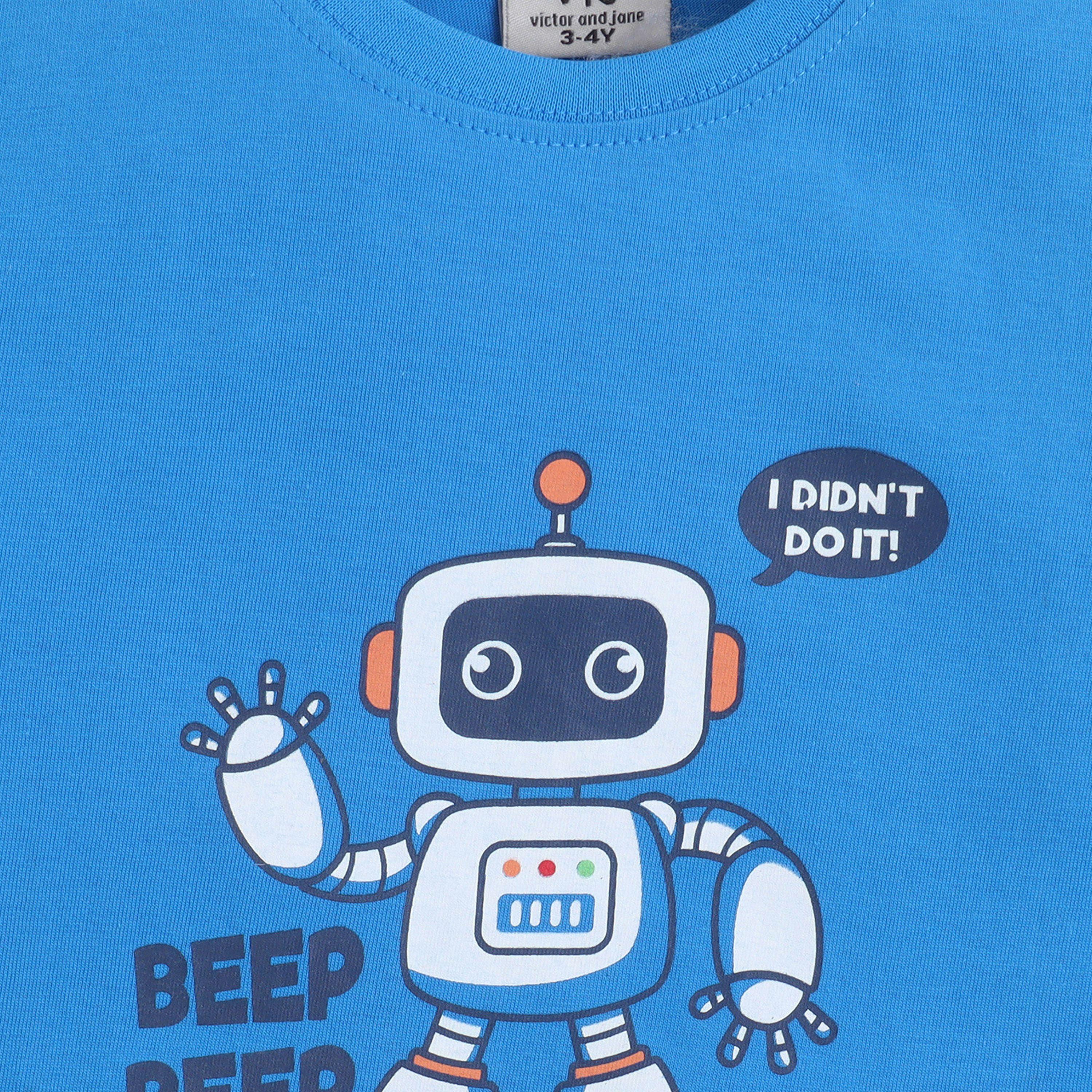 Victor and Jane Robot Graphic Cotton T-Shirt & Pajama Set-baby-boys-clothing-setsandcoords-image-5