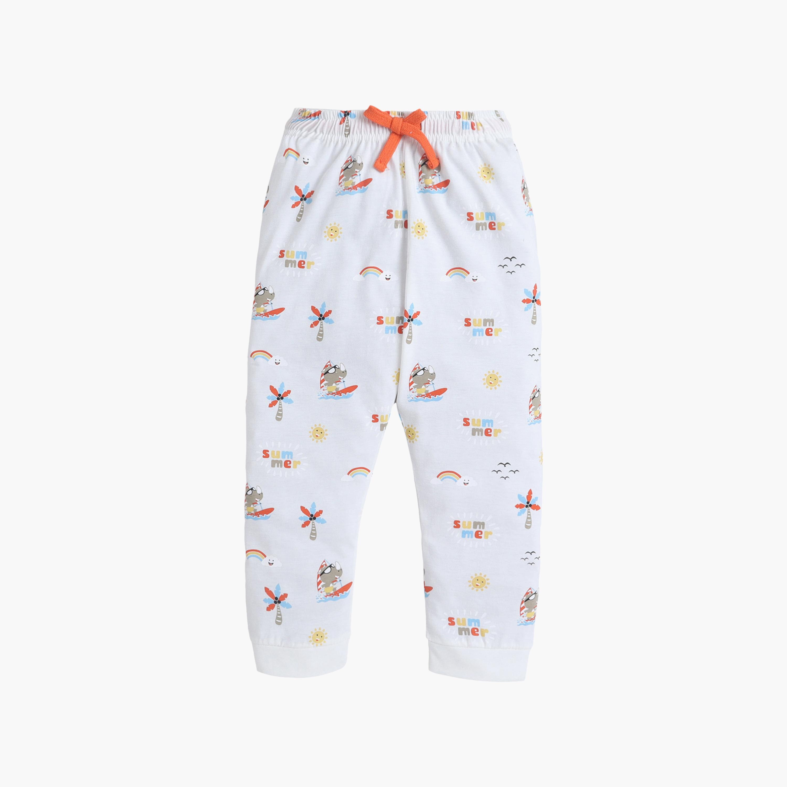 Victor and Jane Enjoy Summer Printed Cotton T-Shirt & Pajama Set-baby-boys-clothing-setsandcoords-image-4