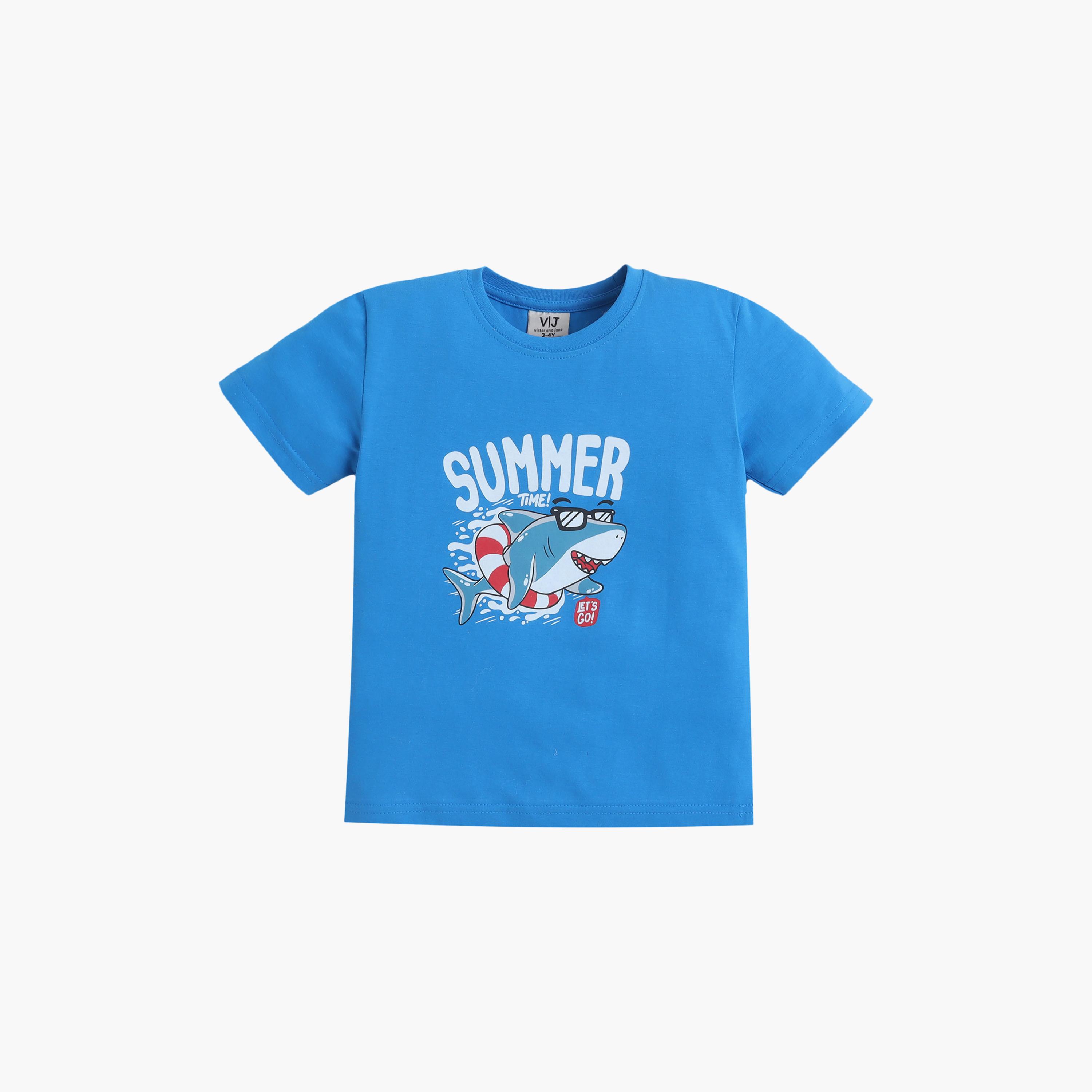 Victor and Jane Summer Printed Cotton T-Shirt & Pajama Set-boys-clothing-setsandcoords-image-3