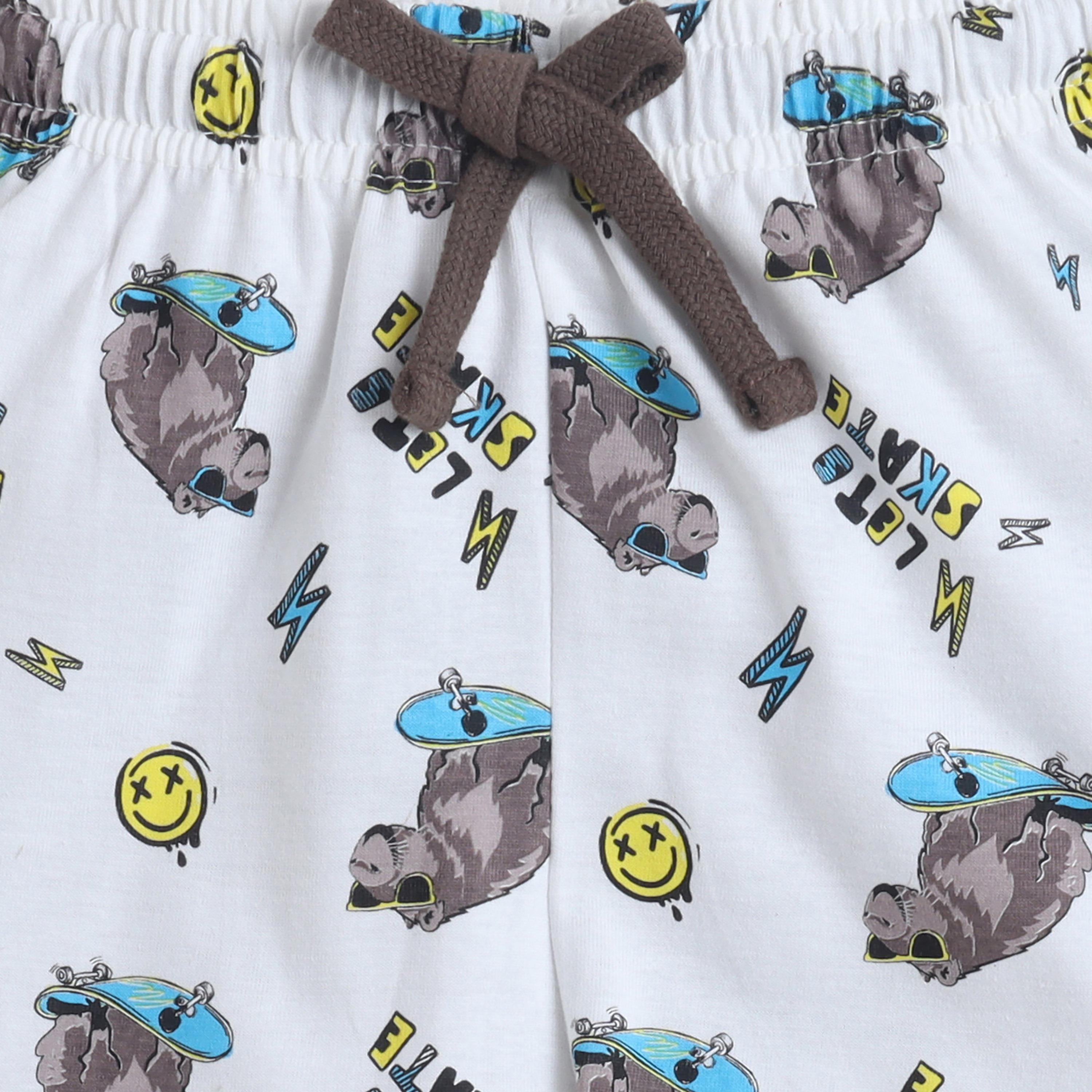 طقم تي شيرت قطني وبيجامة برسومات دب يتزلج من فيكتور آند جين-boys-clothing-setsandcoords-image-5