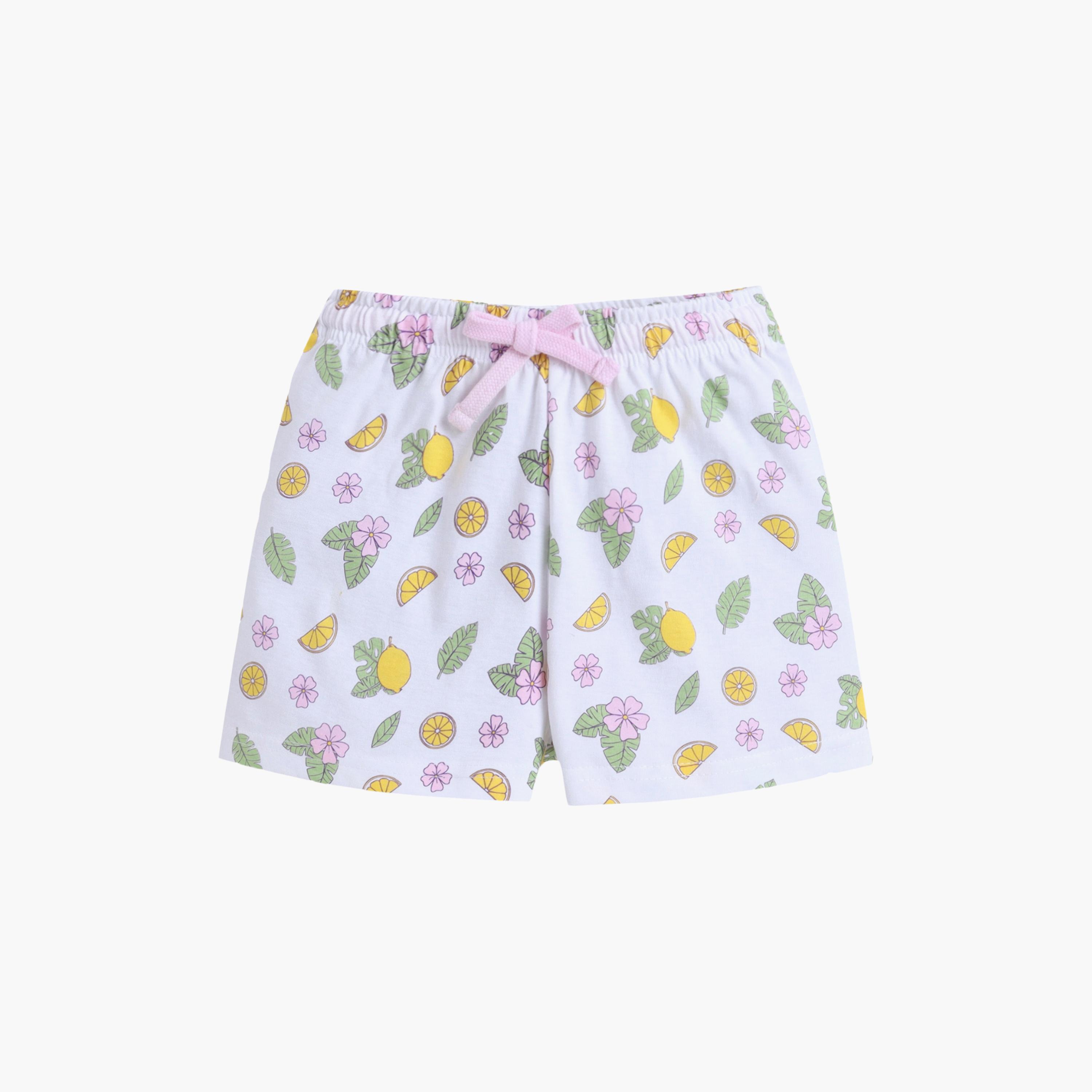 Victor and Jane Lemon Printed Cotton T-Shirt & Shorts Set-baby-girls-clothing-setsandcoords-image-4