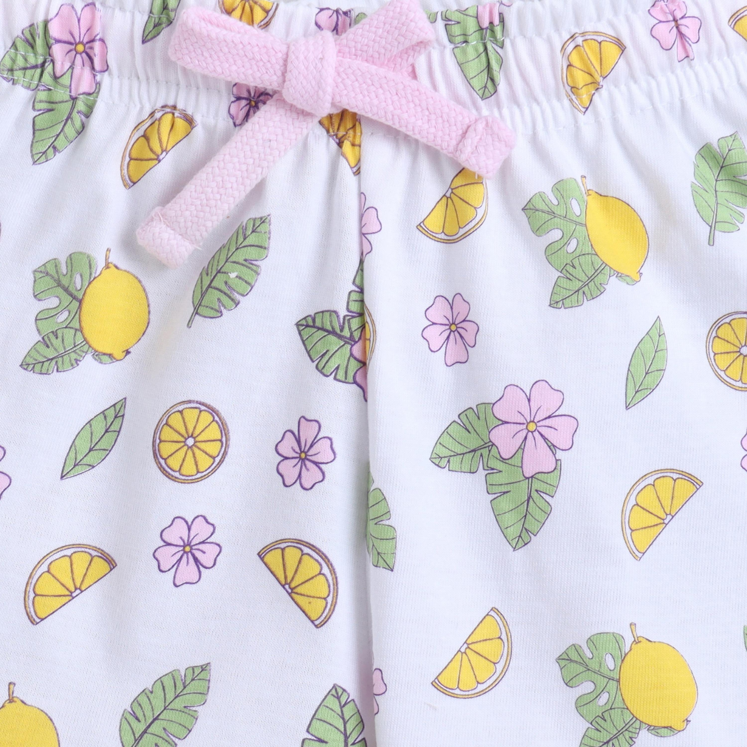 Victor and Jane Lemon Printed Cotton T-Shirt & Shorts Set-baby-girls-clothing-setsandcoords-image-5