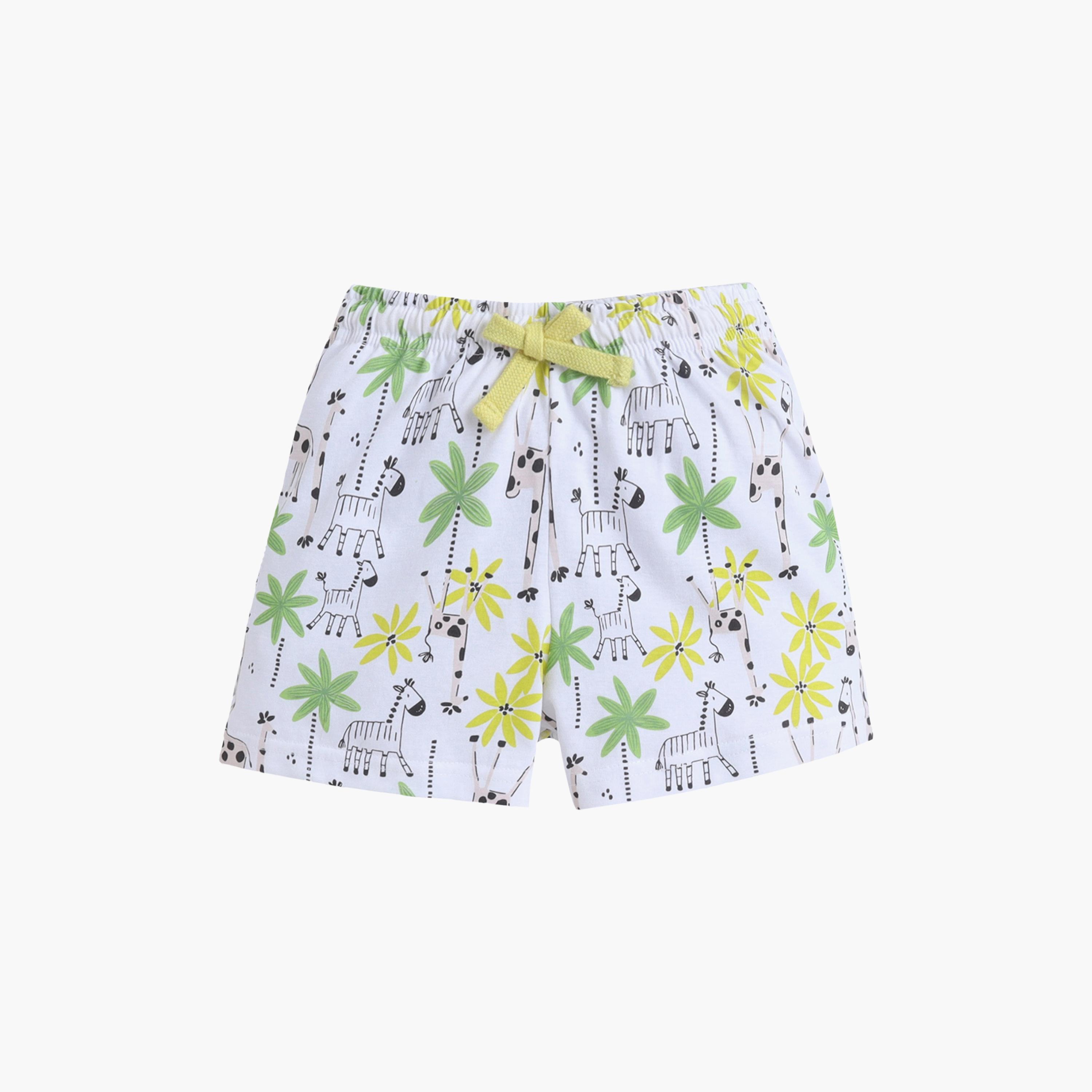 طقم تي شيرت قطني وشورت بطبعة من الطبيعة من فيكتور آند جين-baby-girls-clothing-setsandcoords-image-3
