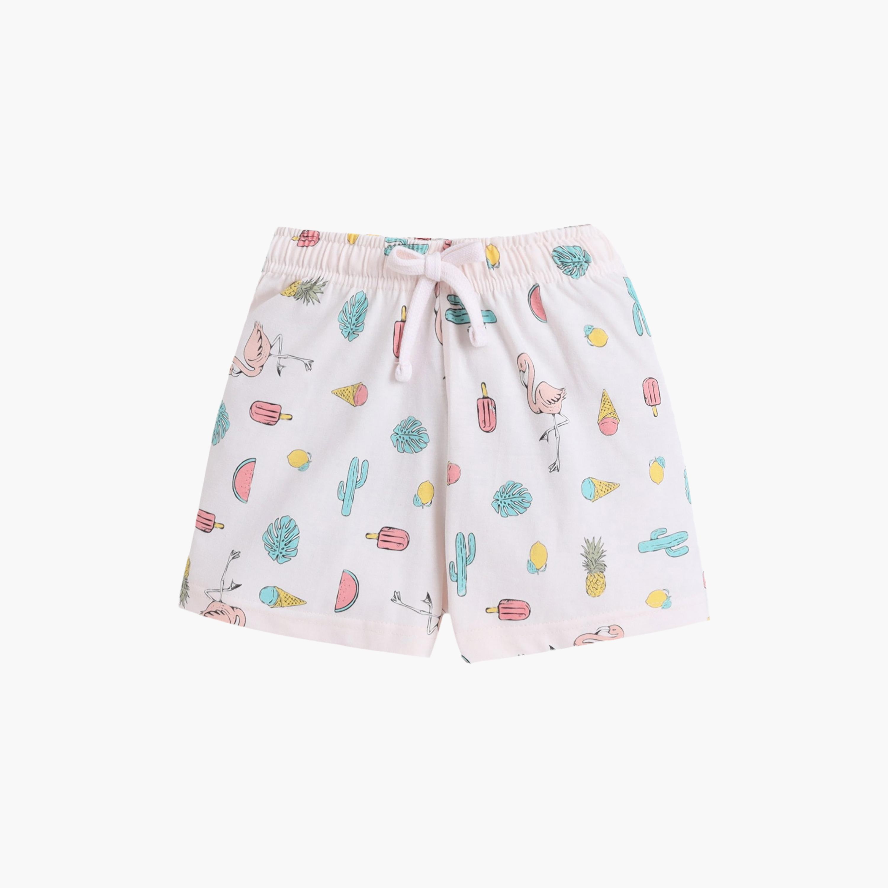 طقم تي شيرت قطني وشورت بطبعة "West Coast" من فيكتور آند جين-baby-girls-clothing-setsandcoords-image-4