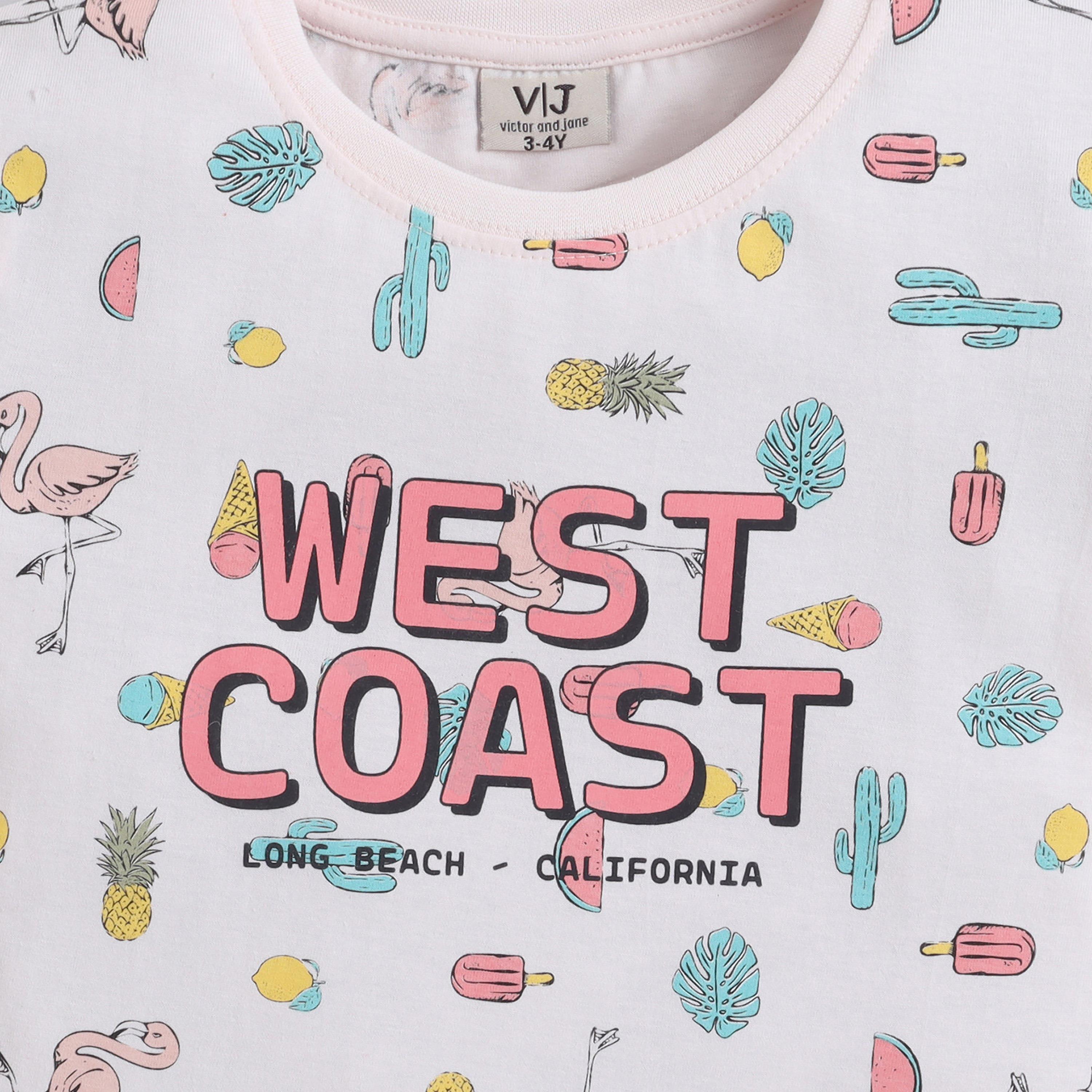 طقم تي شيرت قطني وشورت بطبعة "West Coast" من فيكتور آند جين-baby-girls-clothing-setsandcoords-image-6