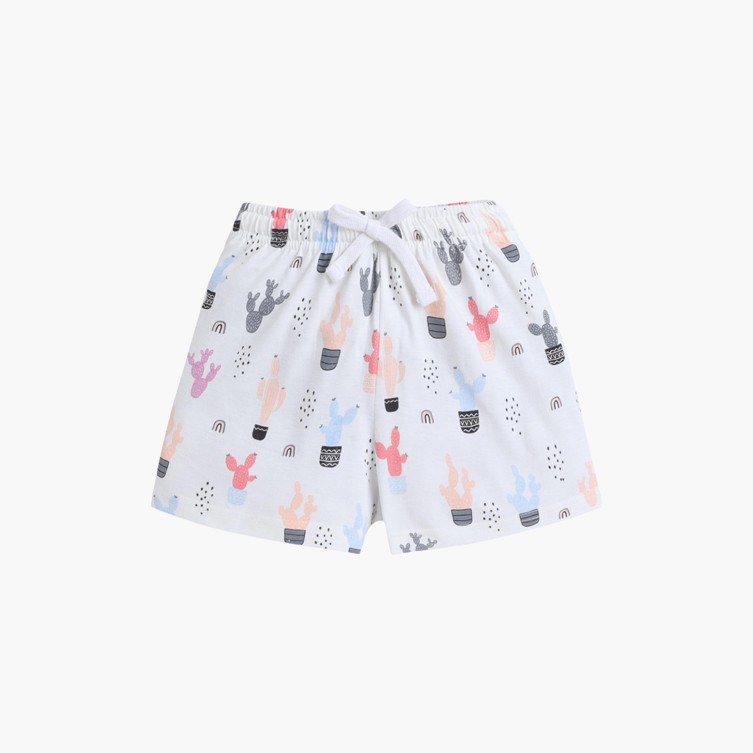 Victor and Jane Cactus Print Cotton T-Shirt & Shorts Set-girls-clothing-setsandcoords-image-4