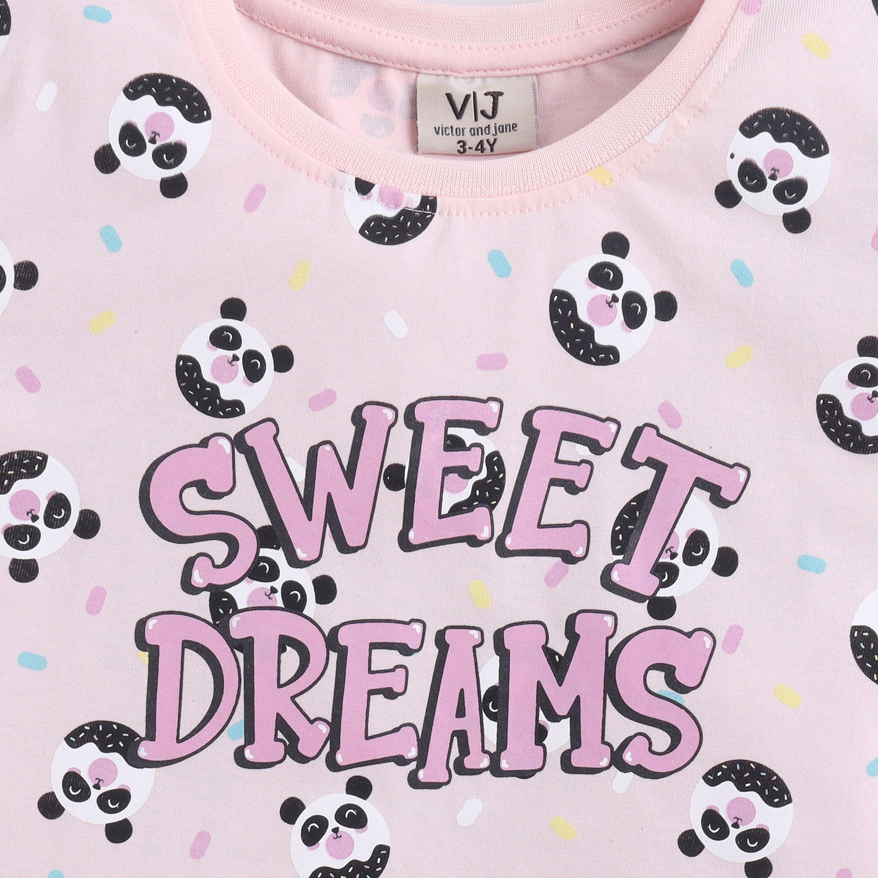 Victor and Jane Sweet Dreams Printed Cotton T-Shirt & Shorts Set-baby-girls-clothing-setsandcoords-image-5