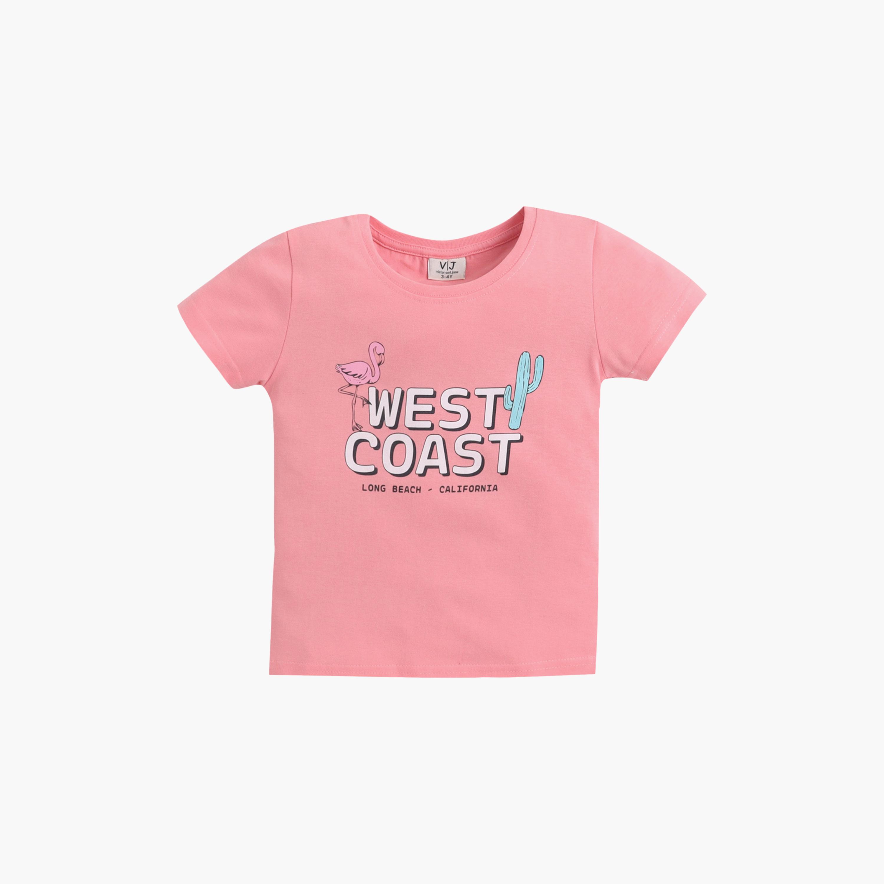 Victor and Jane West Coast Printed Cotton T-Shirt & Pajama Set-girls-clothing-setsandcoords-image-3