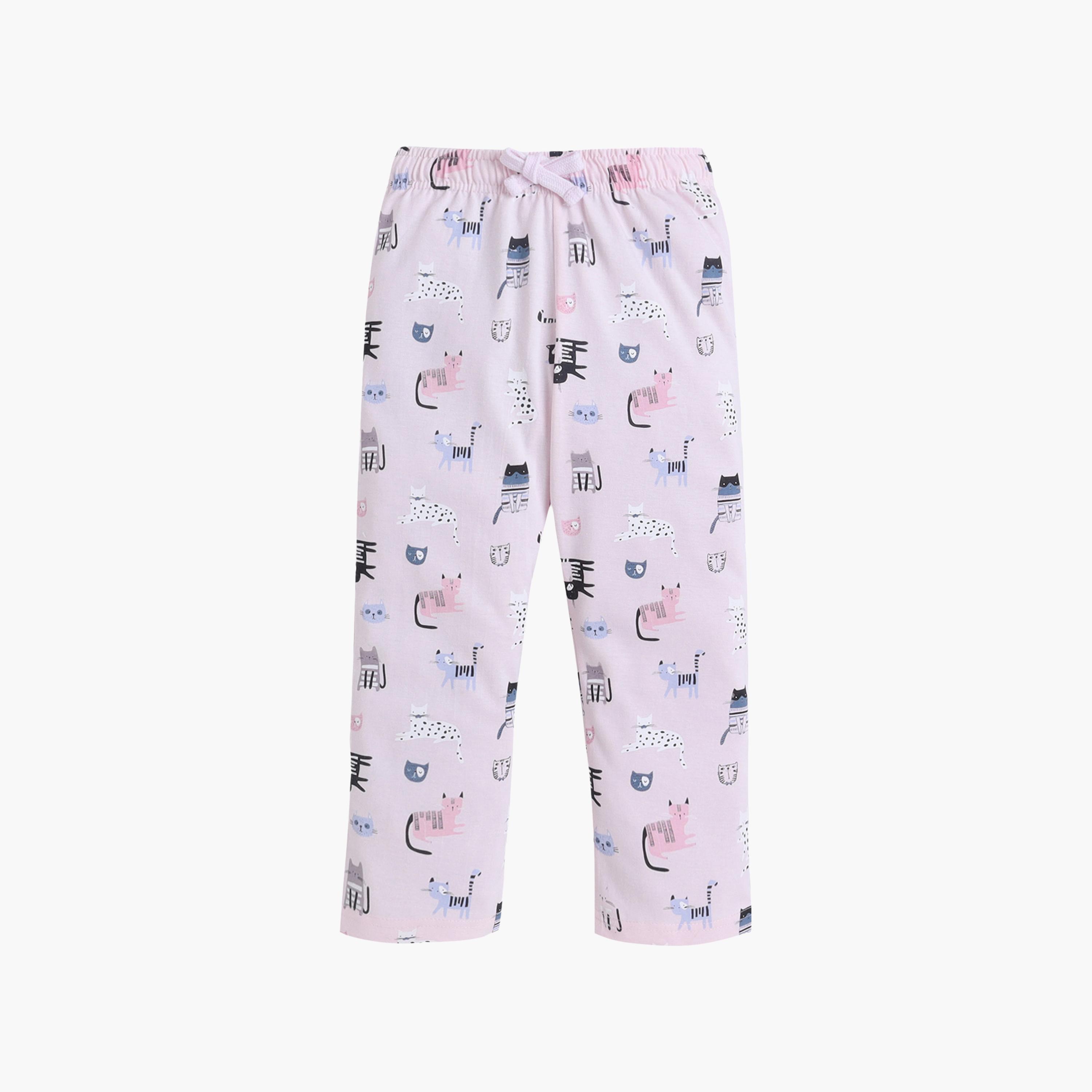 Victor and Jane LOVE Printed Cotton T-Shirt & Pajama Set-girls-clothing-setsandcoords-image-4