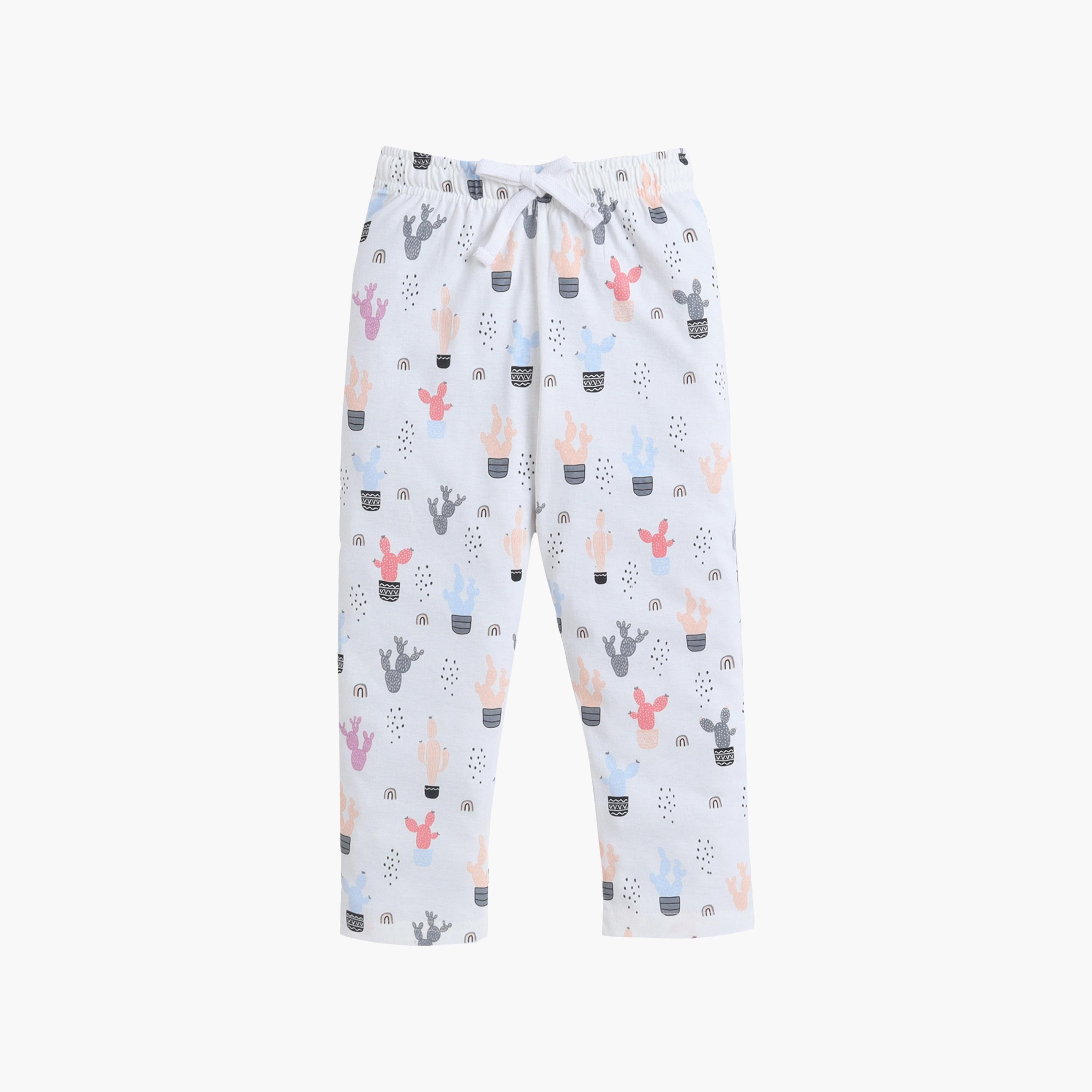 طقم تي شيرت قطني وبيجامة بطبعة صبار من فيكتور آند جين-baby-girls-clothing-setsandcoords-image-4