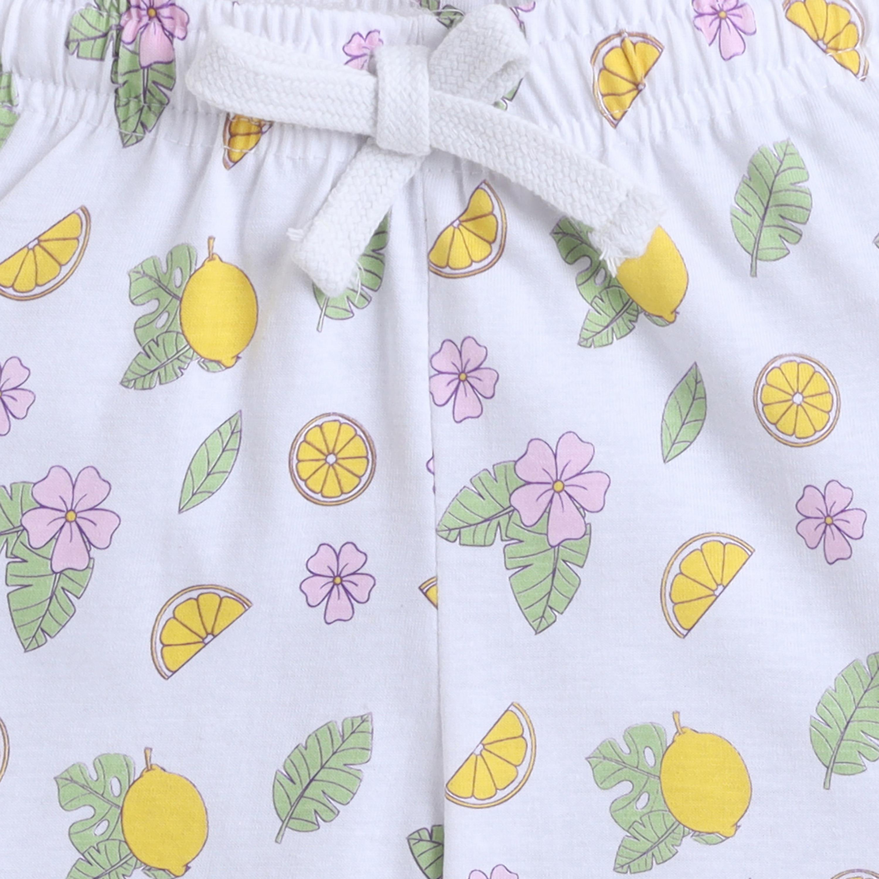 Victor and Jane Lemon Printed Cotton T-Shirt & Pajama Set-girls-clothing-setsandcoords-image-7