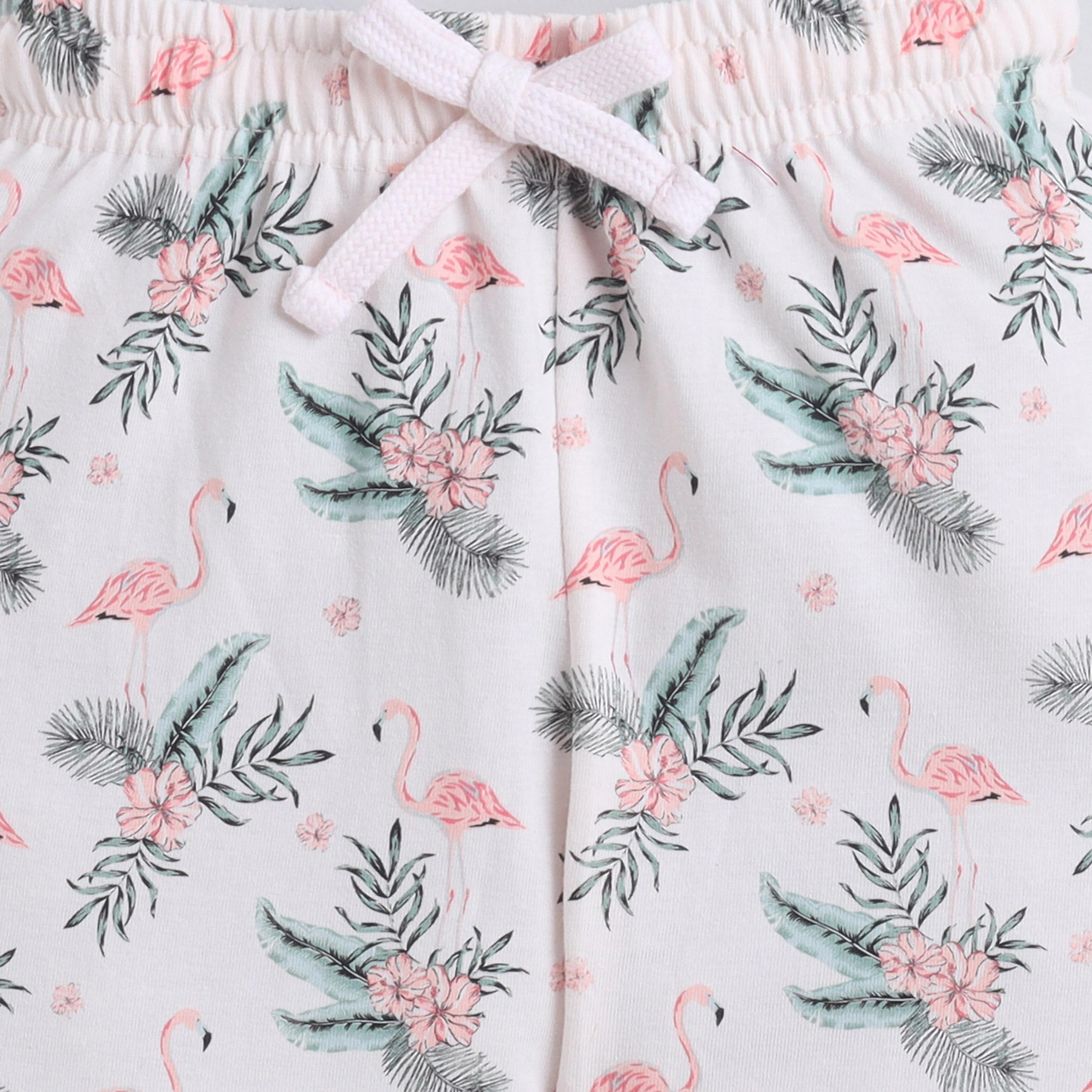 Victor and Jane Flamingo Printed Cotton T-Shirt & Pajama Set-baby-girls-clothing-setsandcoords-image-6