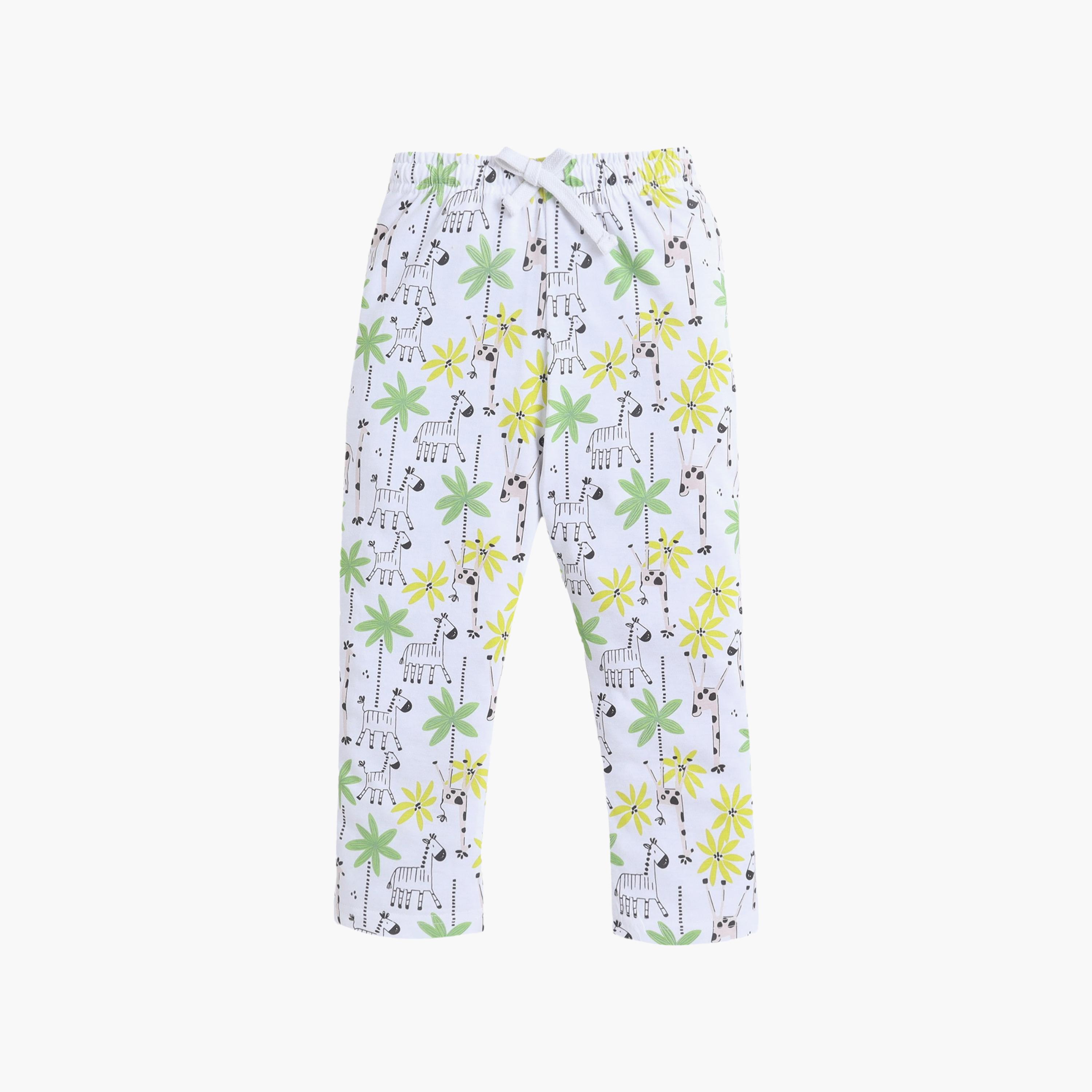 Victor and Jane Nature Printed Cotton T-Shirt & Pajama Set-girls-clothing-setsandcoords-image-4