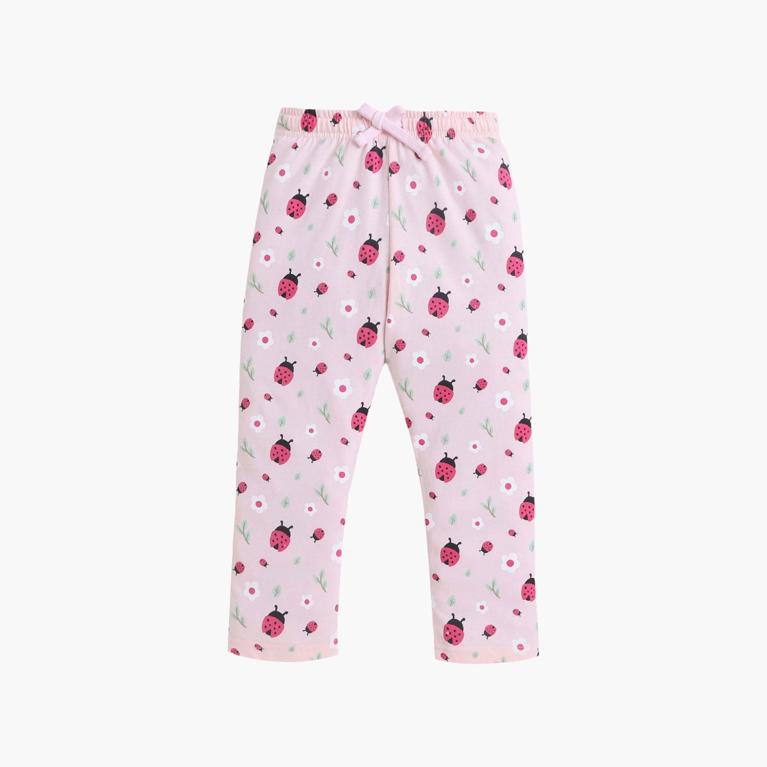 Victor and Jane Strawberry Printed Cotton T-Shirt & Pajama Set-baby-girls-clothing-setsandcoords-image-4