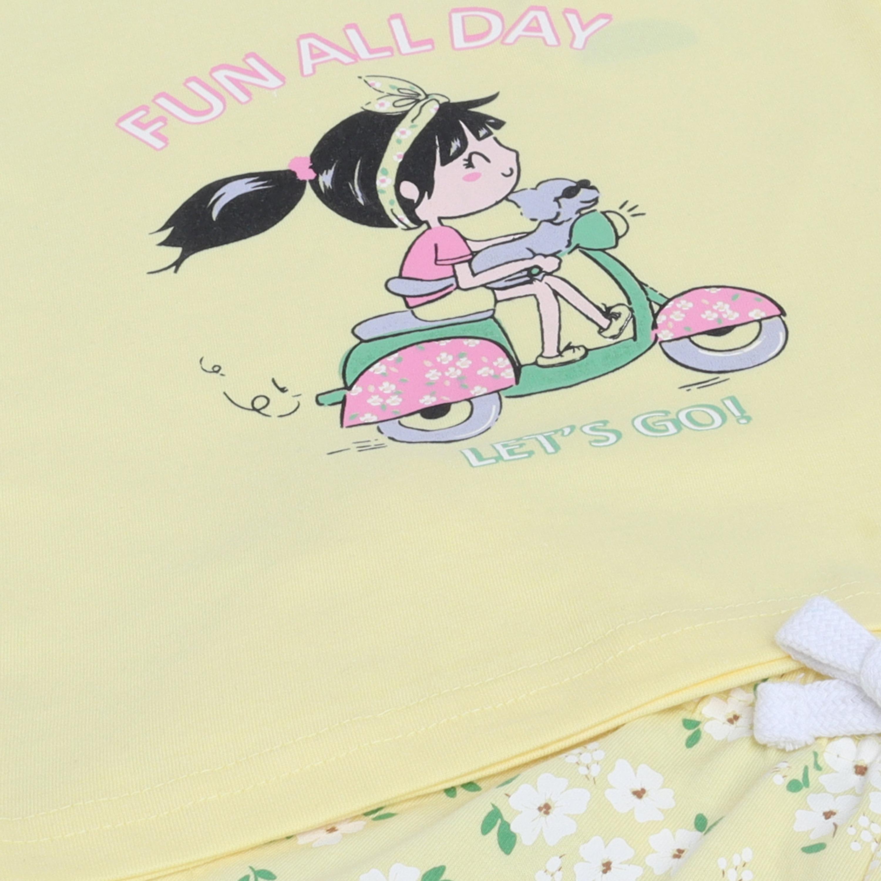 Victor and Jane Shorts Sleeves Graphic T-Shirt & Pajama Set-baby-girls-clothing-setsandcoords-image-8