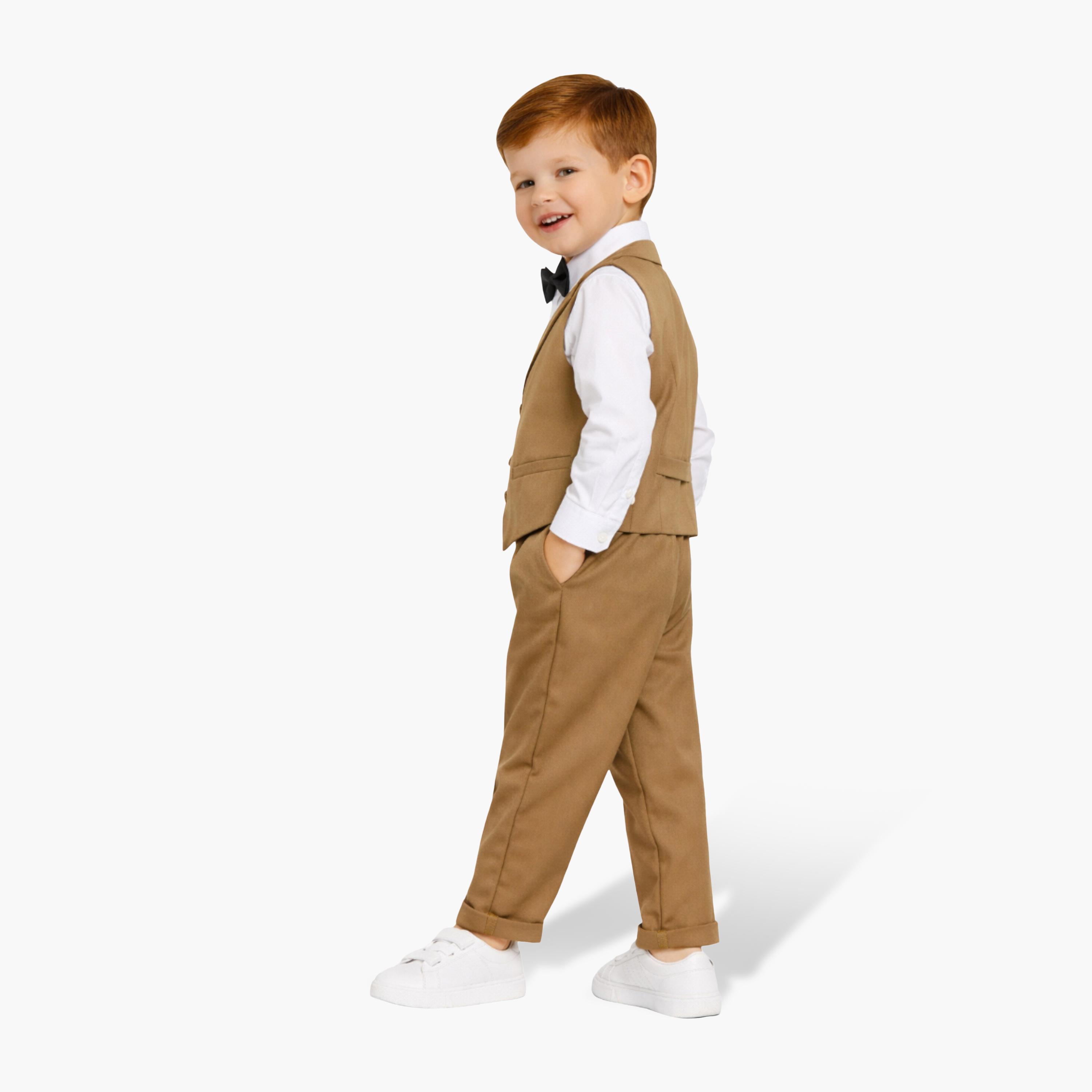 Victor and Jane 4-Piece Full Sleeves Shirt with Waistcoat & Trousers Set-boys-clothing-setsandcoords-image-5
