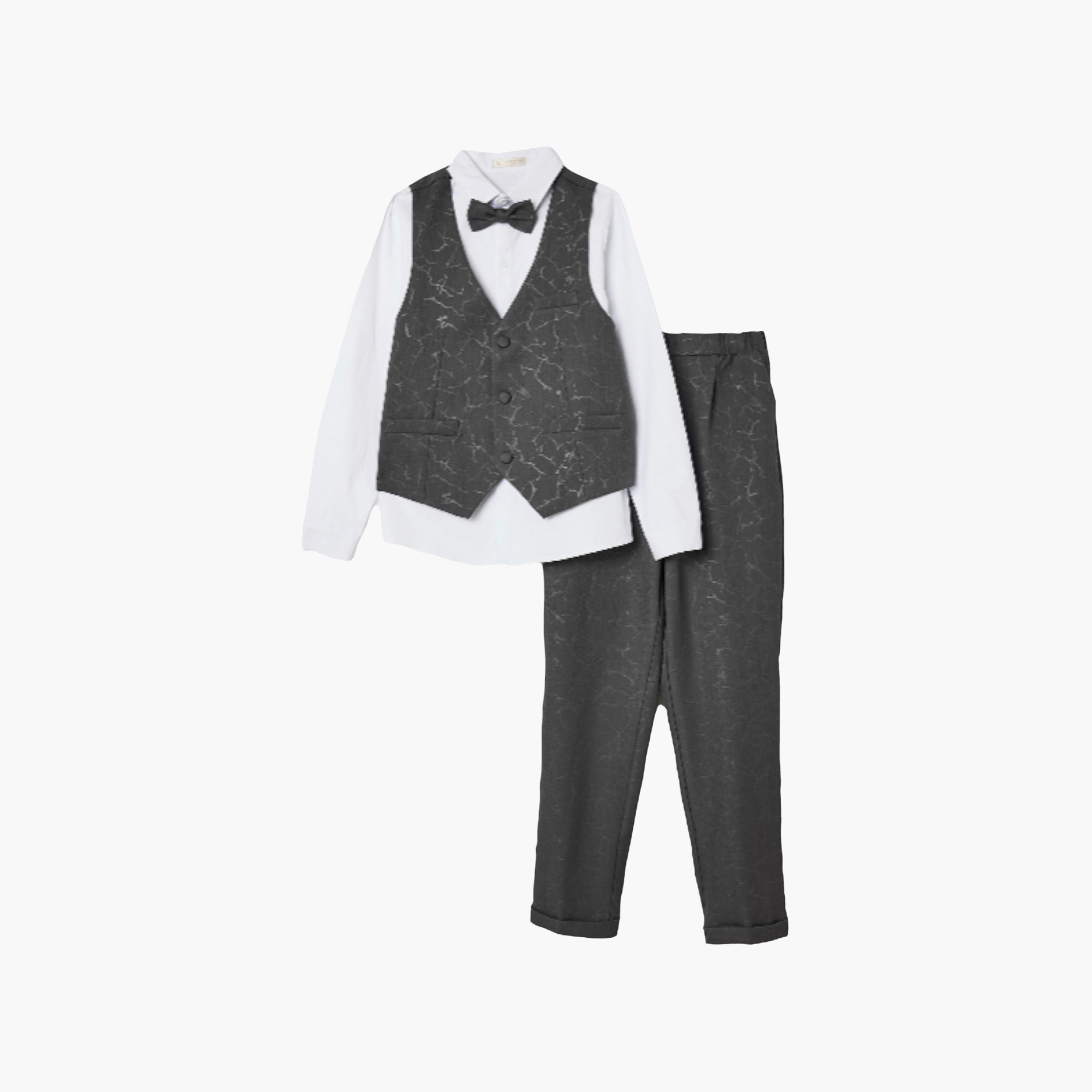 طقم 4 قطع قميص بأكمام كاملة مع فيست ويست كوت وبنطال من فيكتور أند جين-boys-clothing-setsandcoords-image-6