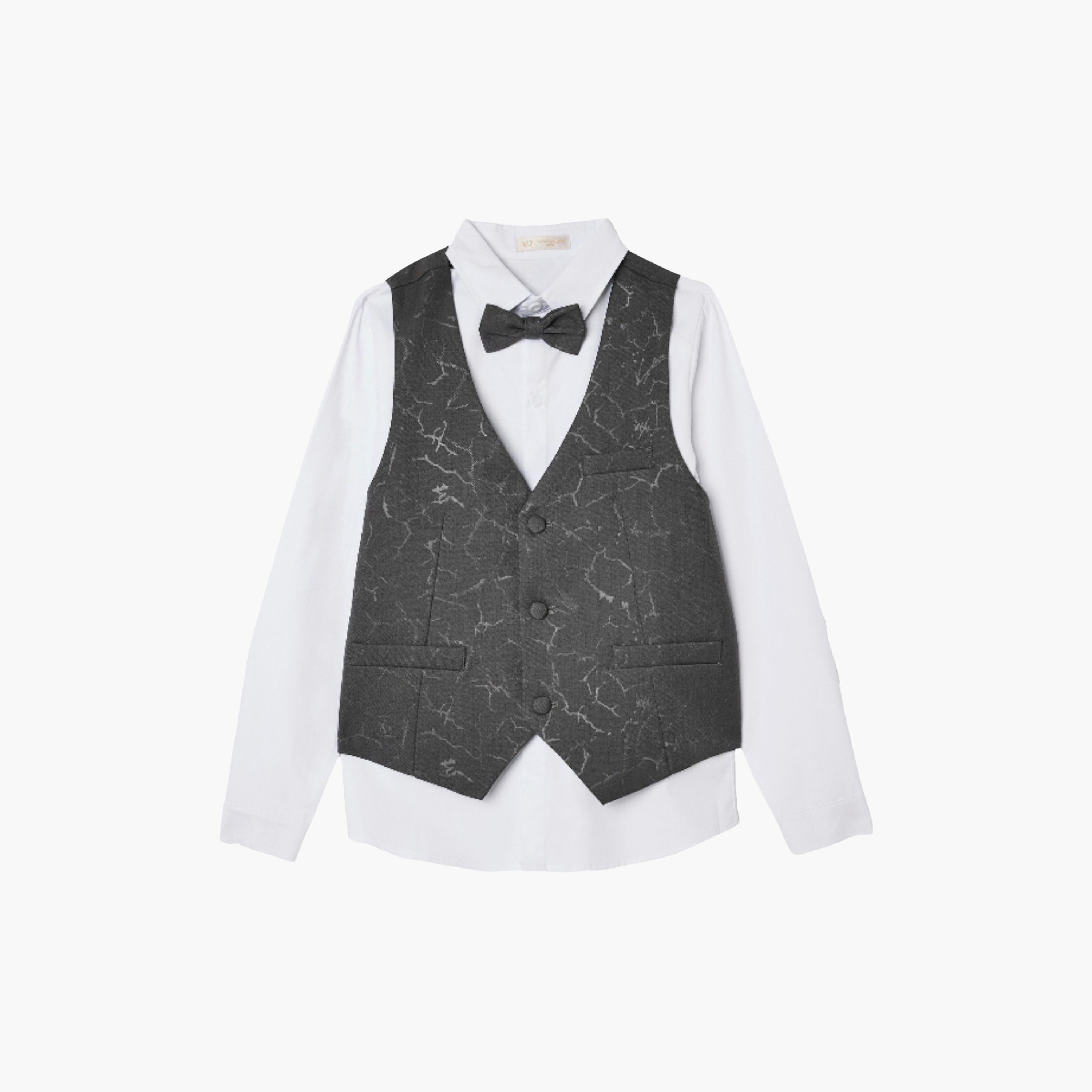طقم 4 قطع قميص بأكمام كاملة مع فيست ويست كوت وبنطال من فيكتور أند جين-boys-clothing-setsandcoords-image-7