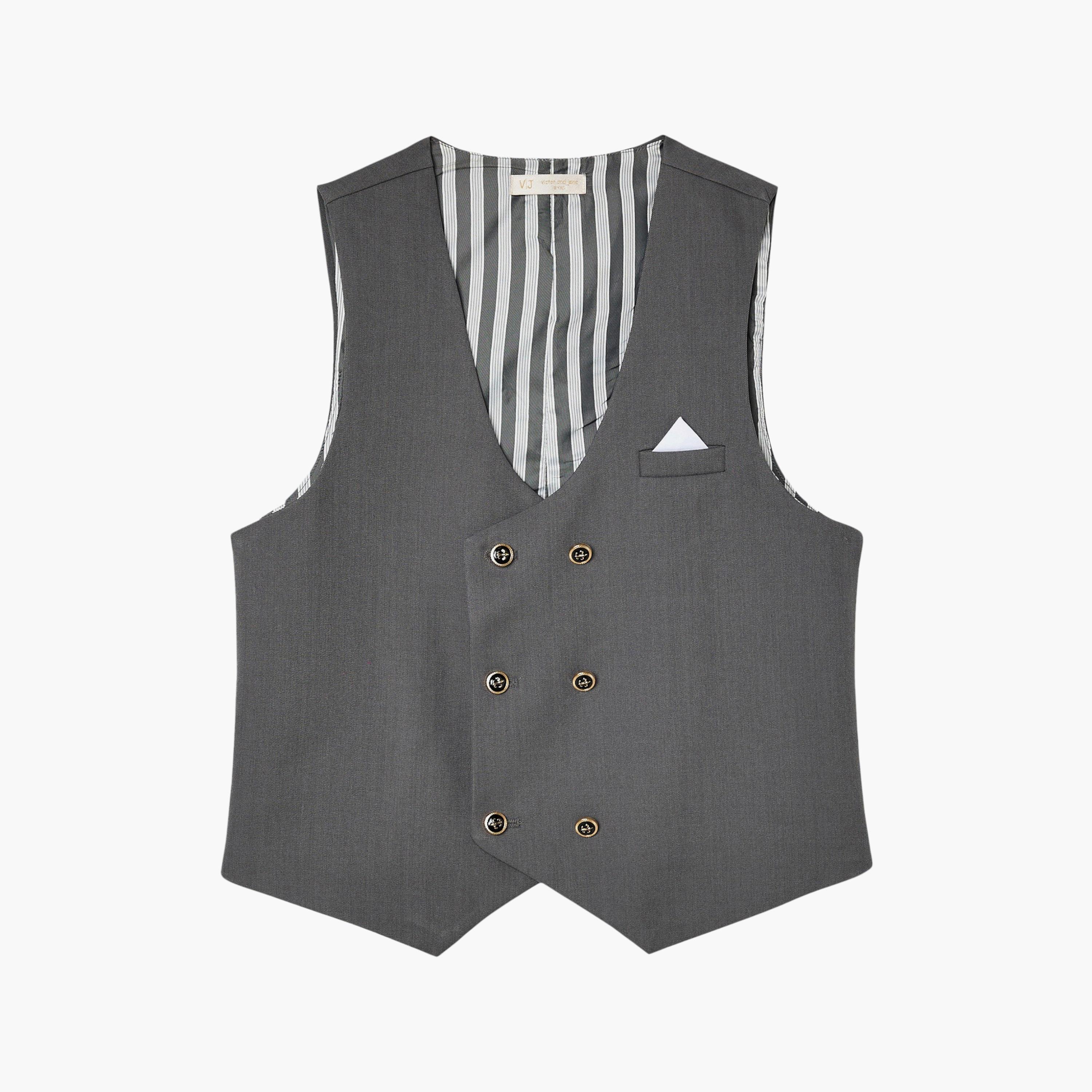 Victor and Jane 4-Piece Half Sleeves Shirt with Waistcoat & Trousers Set-boys-clothing-setsandcoords-image-11