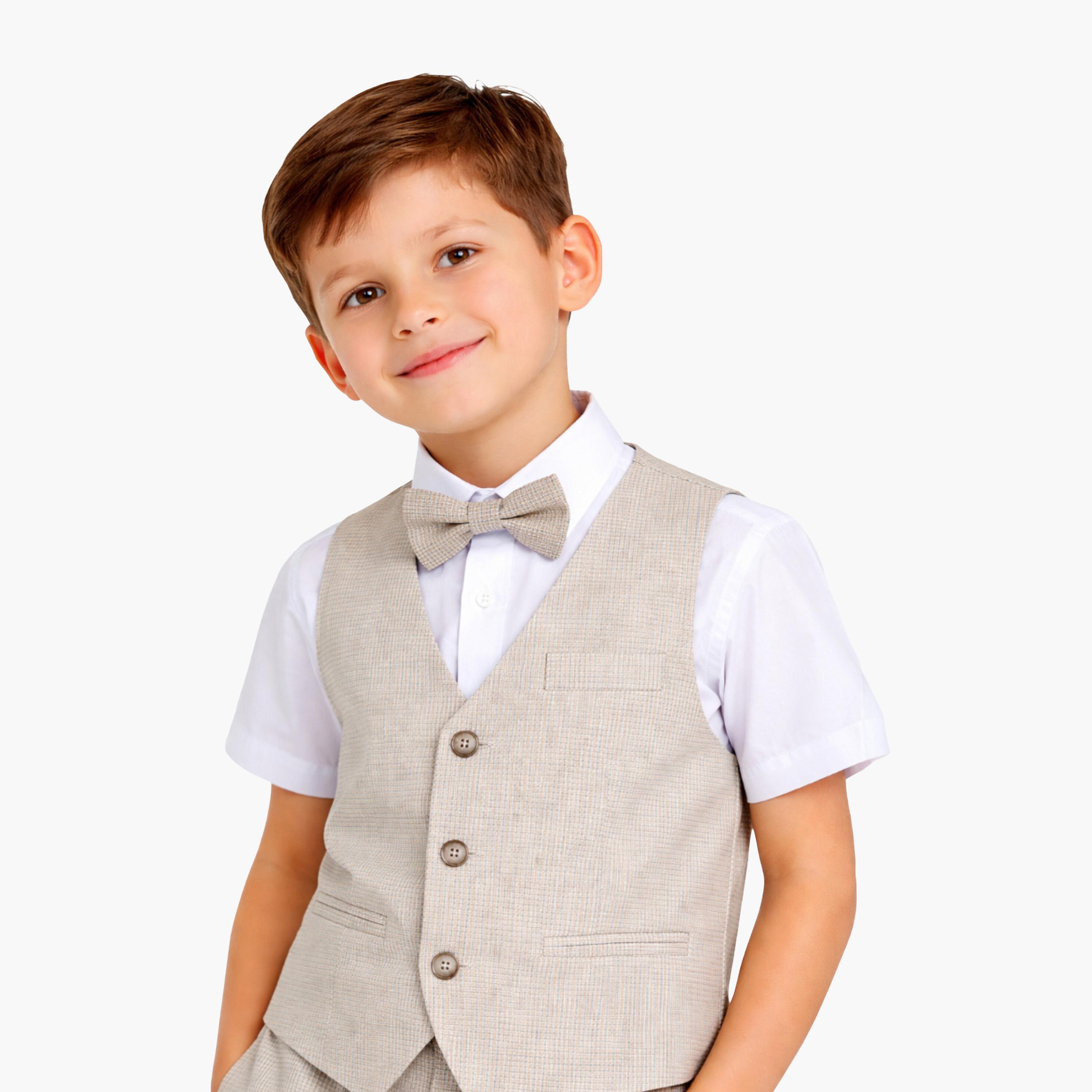 طقم 4 قطع قميص بأكمام نصفية مع فيست ويست كوت وبنطال من فيكتور أند جين-boys-clothing-setsandcoords-image-4