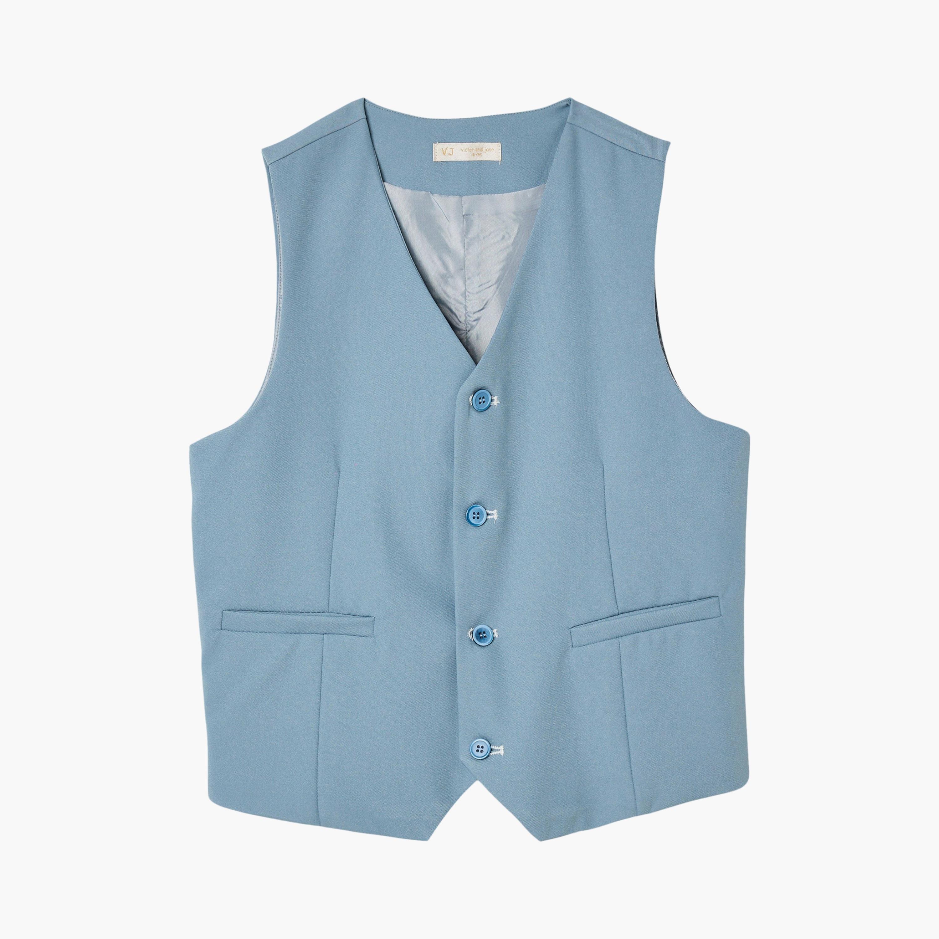Victor and Jane 4-Piece Half Sleeves Shirt with Waistcoat & Trousers Set-boys-clothing-setsandcoords-image-9