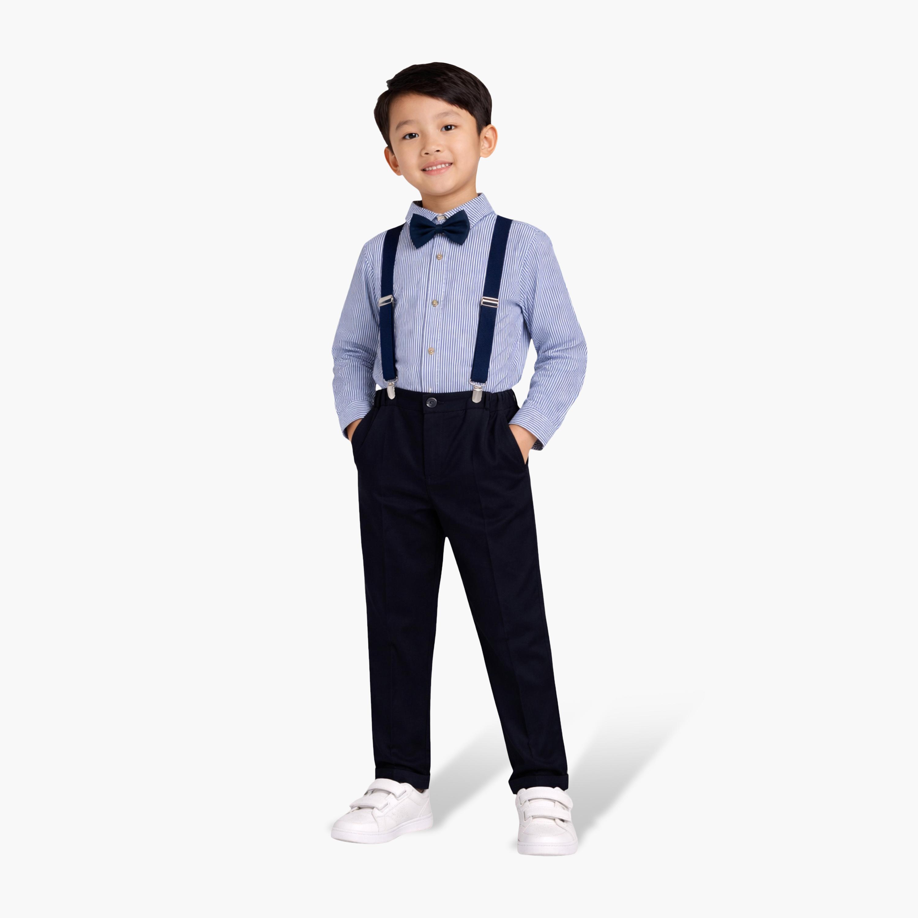 طقم رسمي مكون من قميص، بنطلون، حمالات وربطة عنق "بو تاي" من فيكتور آند جين-boys-clothing-setsandcoords-image-1
