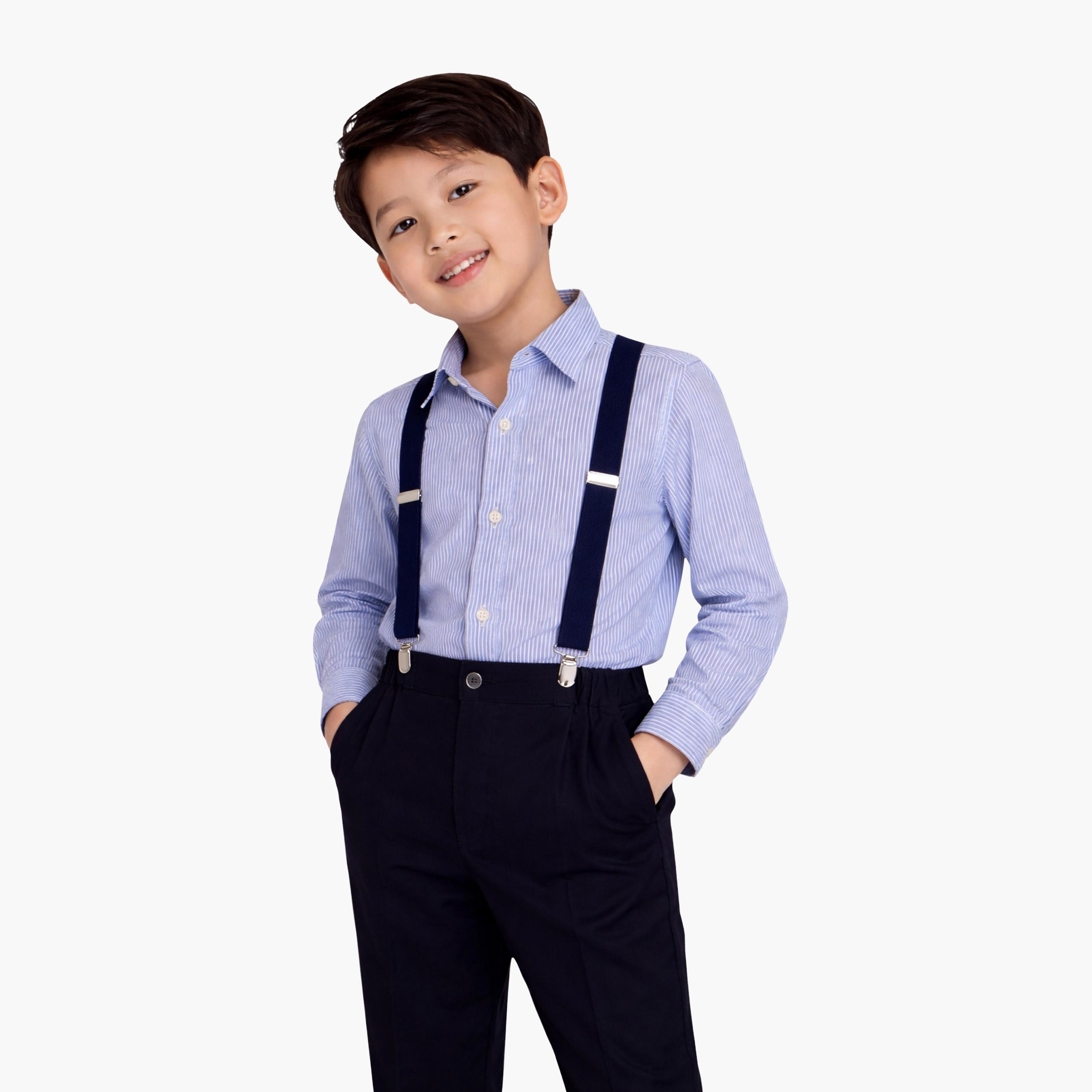 طقم رسمي مكون من قميص، بنطلون، حمالات وربطة عنق "بو تاي" من فيكتور آند جين-boys-clothing-setsandcoords-image-3
