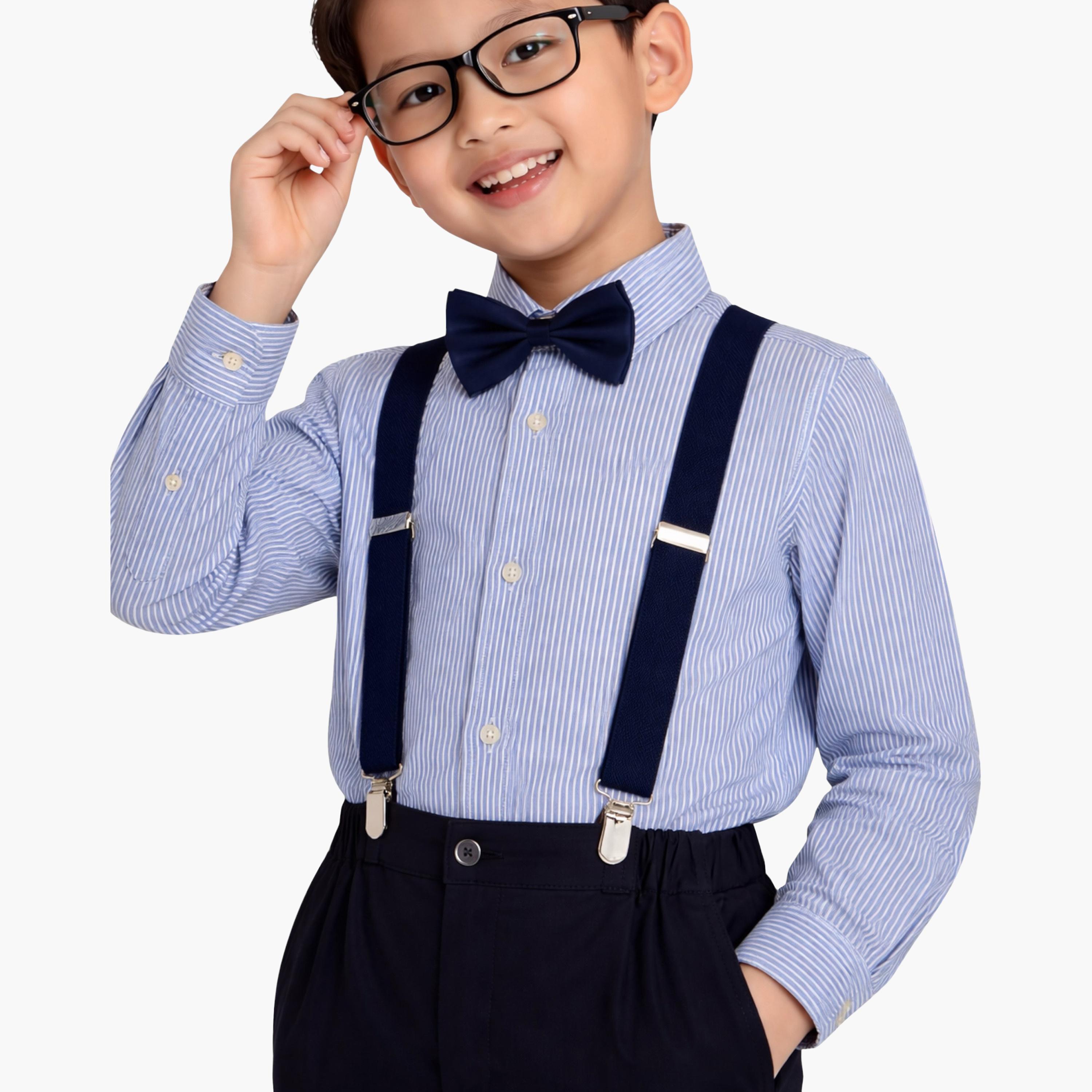 طقم رسمي مكون من قميص، بنطلون، حمالات وربطة عنق "بو تاي" من فيكتور آند جين-boys-clothing-setsandcoords-image-5