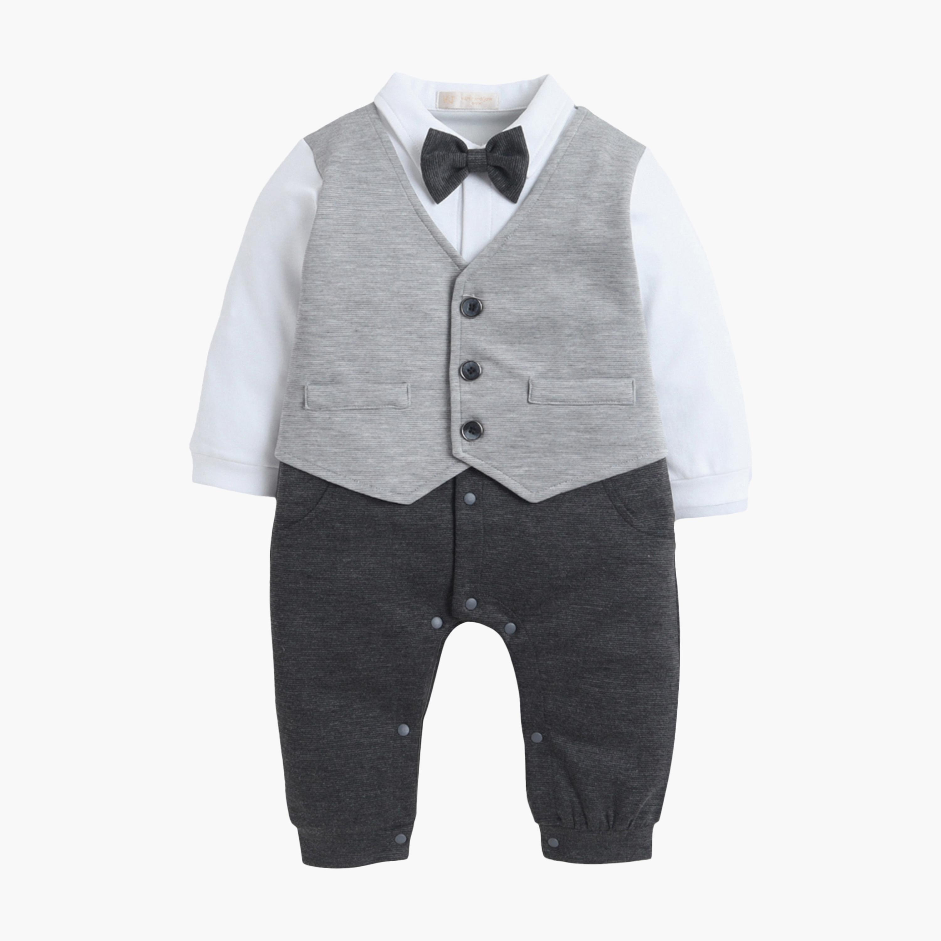 Victor and Jane Waistcoat, Shirt & Bow Tie Mock Rompers Set-boys-clothing-rompersanddungarees-image-1