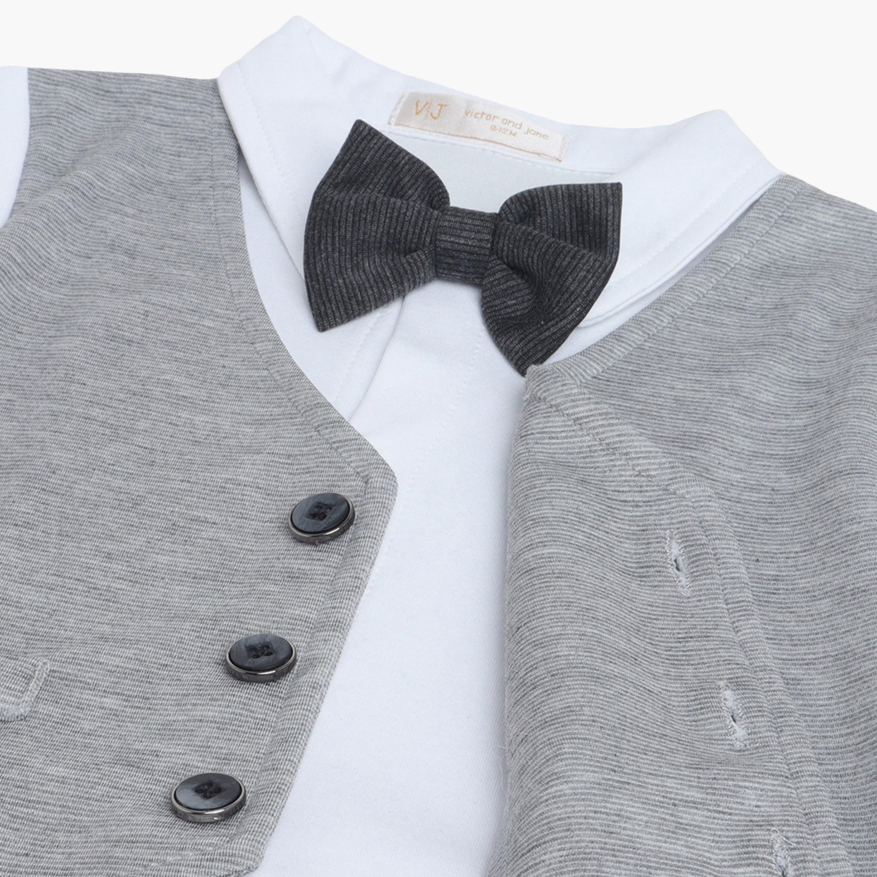 Victor and Jane Waistcoat, Shirt & Bow Tie Mock Rompers Set-boys-clothing-rompersanddungarees-image-7