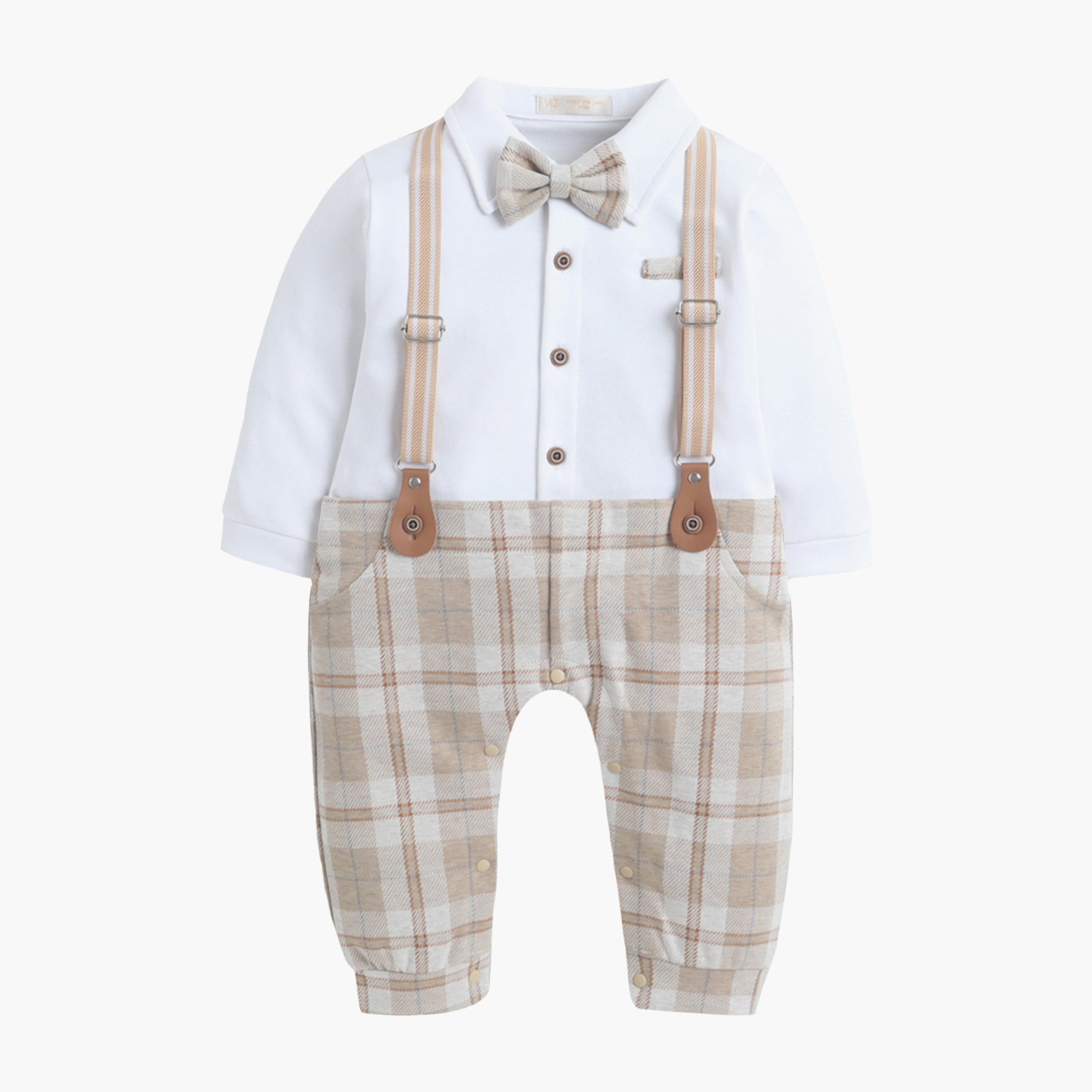 طقم رومبير بتصميم وهمي (موك) مكون من قميص، ربطة عنق وحمالات من فيكتور آند جين-baby-boys-clothing-rompers-image-6