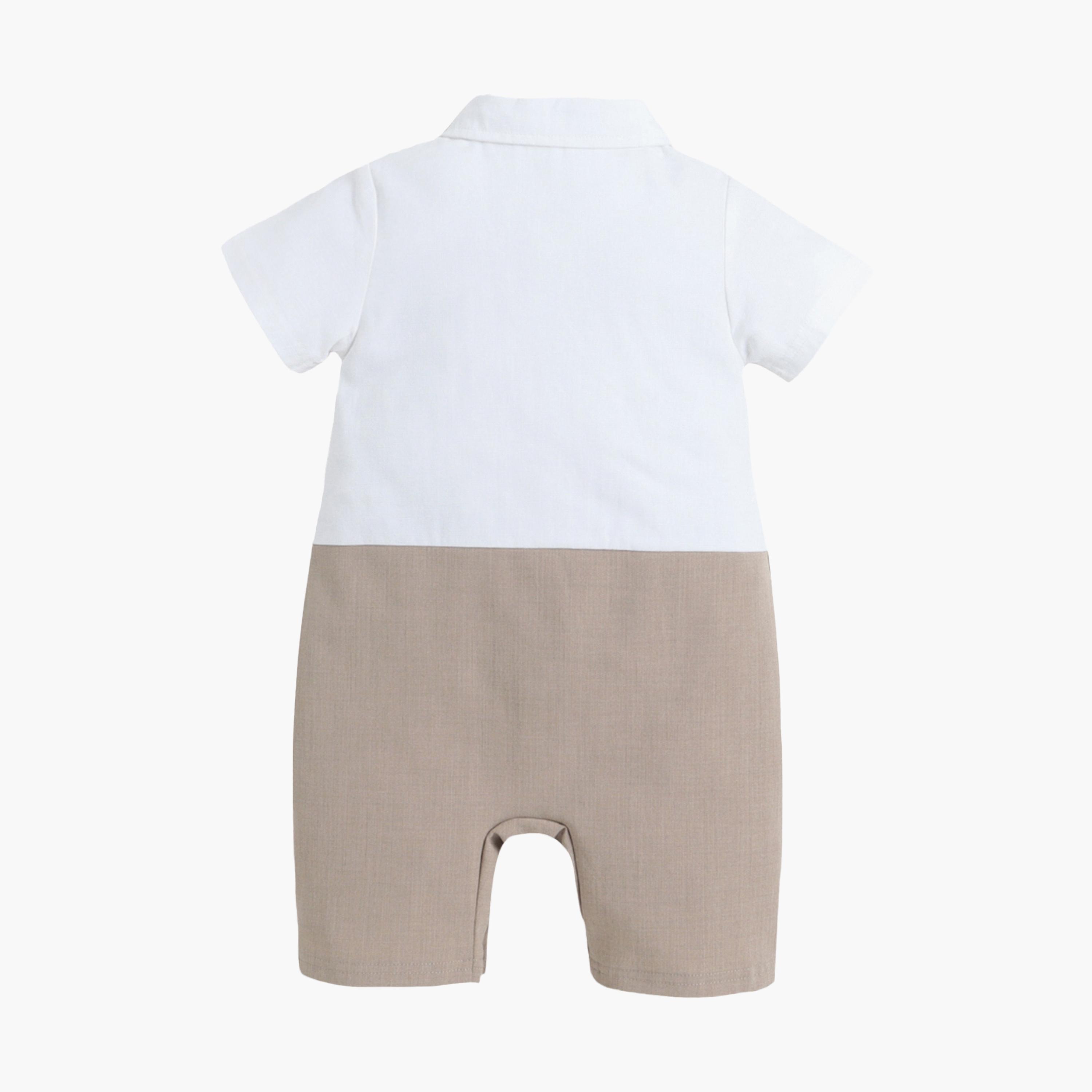 طقم رومبير بتصميم وهمي (موك) مكون من سديري، قميص وربطة عنق من فيكتور آند جين-baby-boys-clothing-rompers-image-6