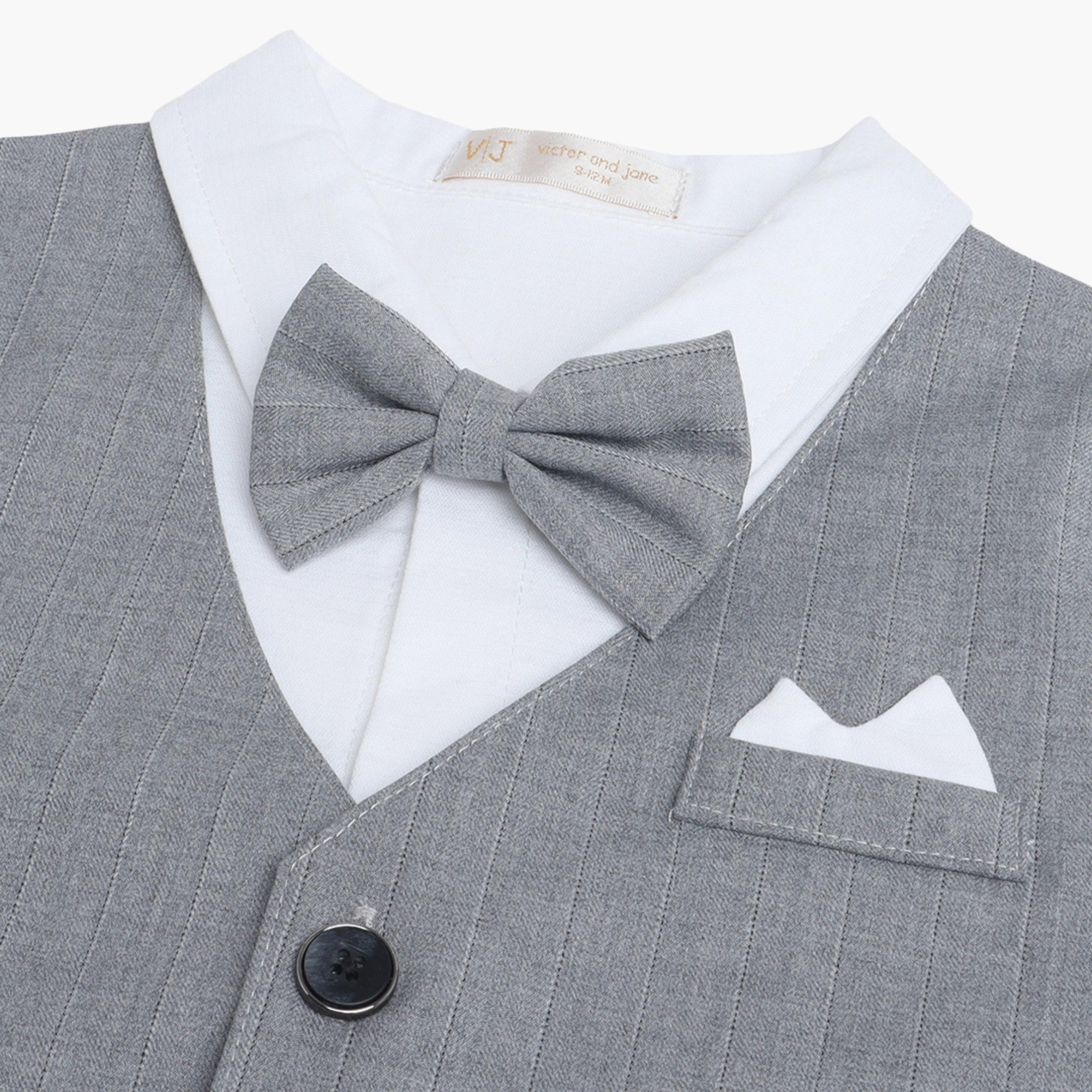 Victor and Jane Waistcoat, Shirt & Bow Tie Mock Rompers Set-boys-clothing-rompersanddungarees-image-6
