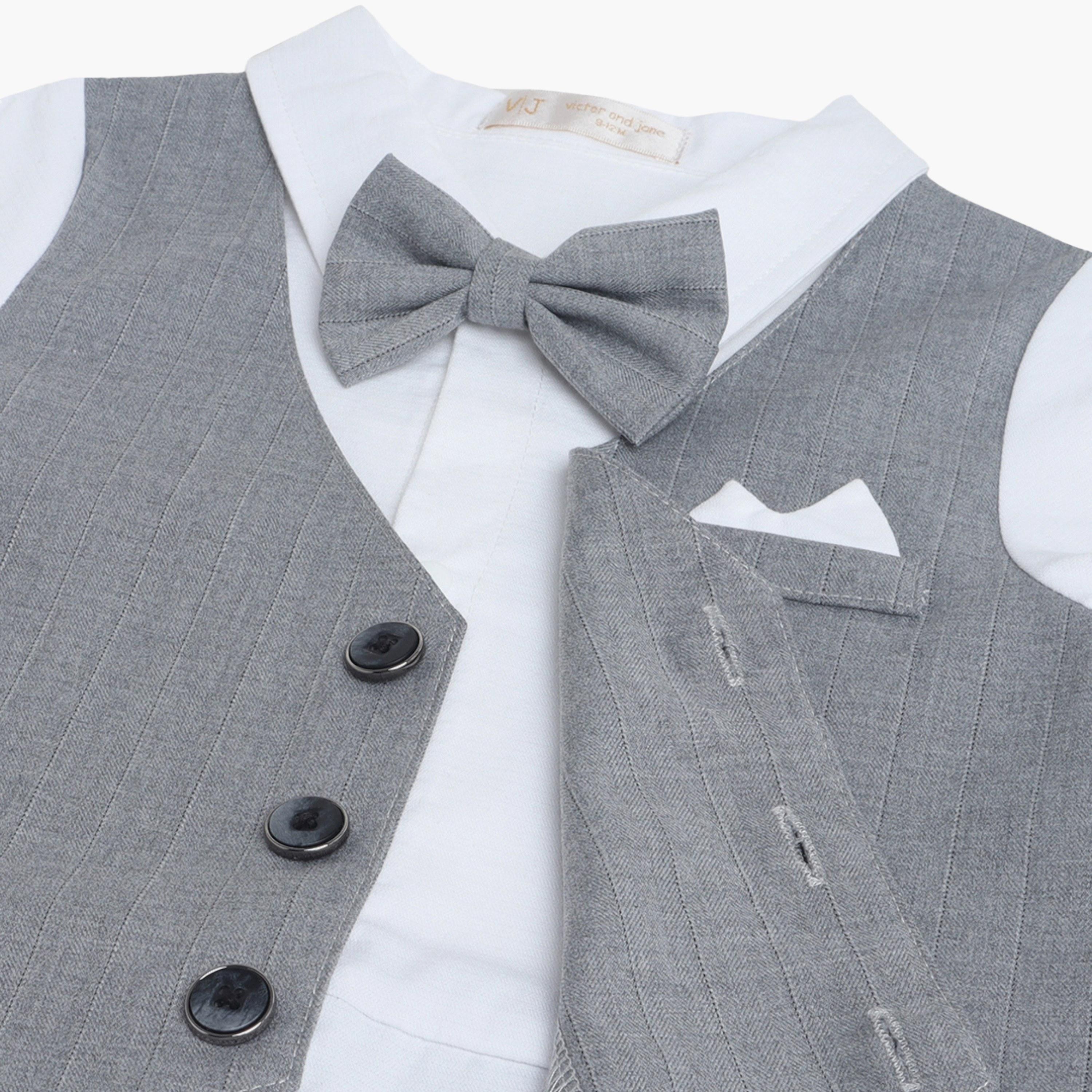 Victor and Jane Waistcoat, Shirt & Bow Tie Mock Rompers Set-boys-clothing-rompersanddungarees-image-7