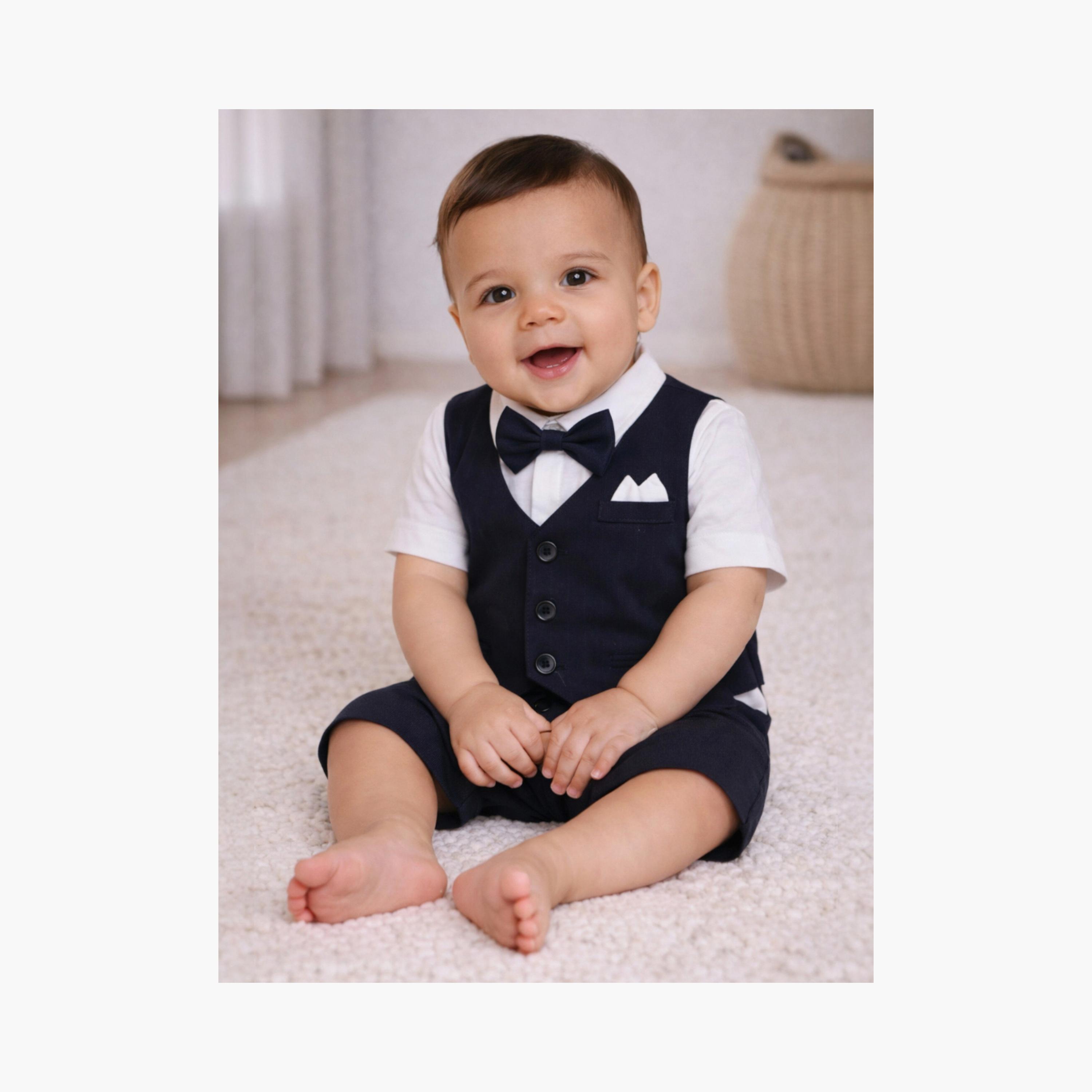 Victor and Jane Waistcoat, Shirt & Bow Tie Mock Rompers Set-boys-clothing-rompersanddungarees-image-3