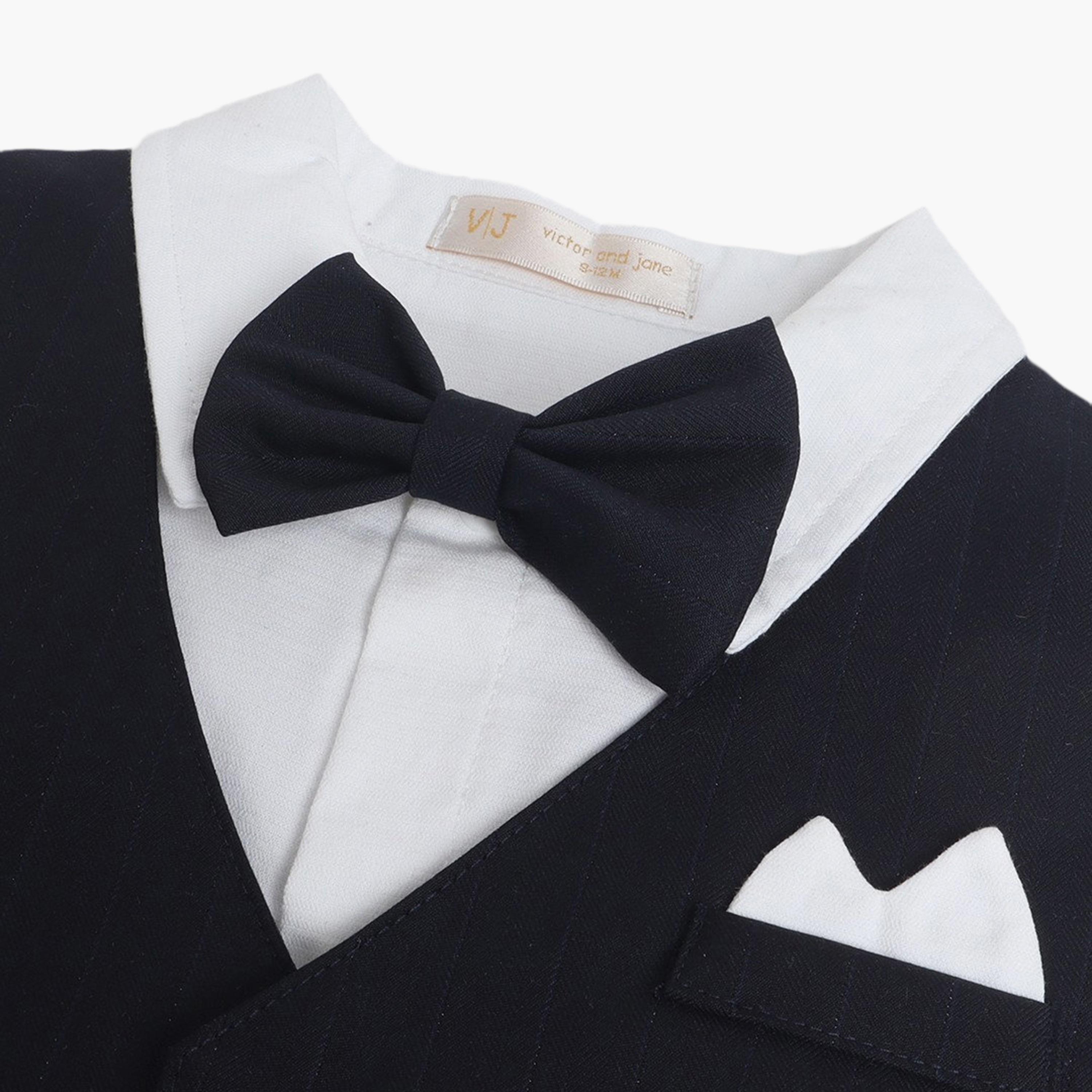 Victor and Jane Waistcoat, Shirt & Bow Tie Mock Rompers Set-boys-clothing-rompersanddungarees-image-5