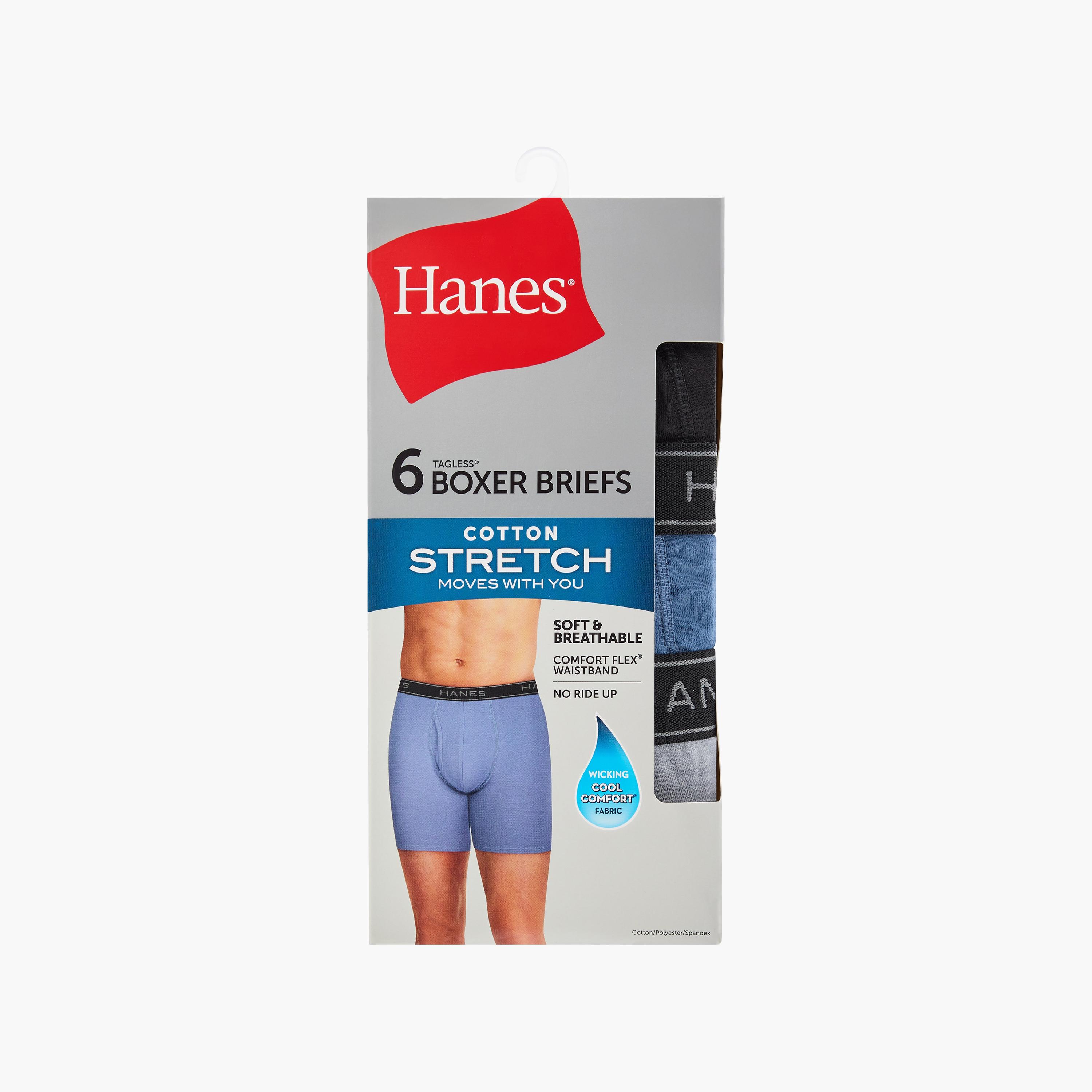 Hanes Assorted Pack of 6 Brand Logo Waist Band Men's Boxer Briefs-men-clothing-innerwear-underwear-image-7