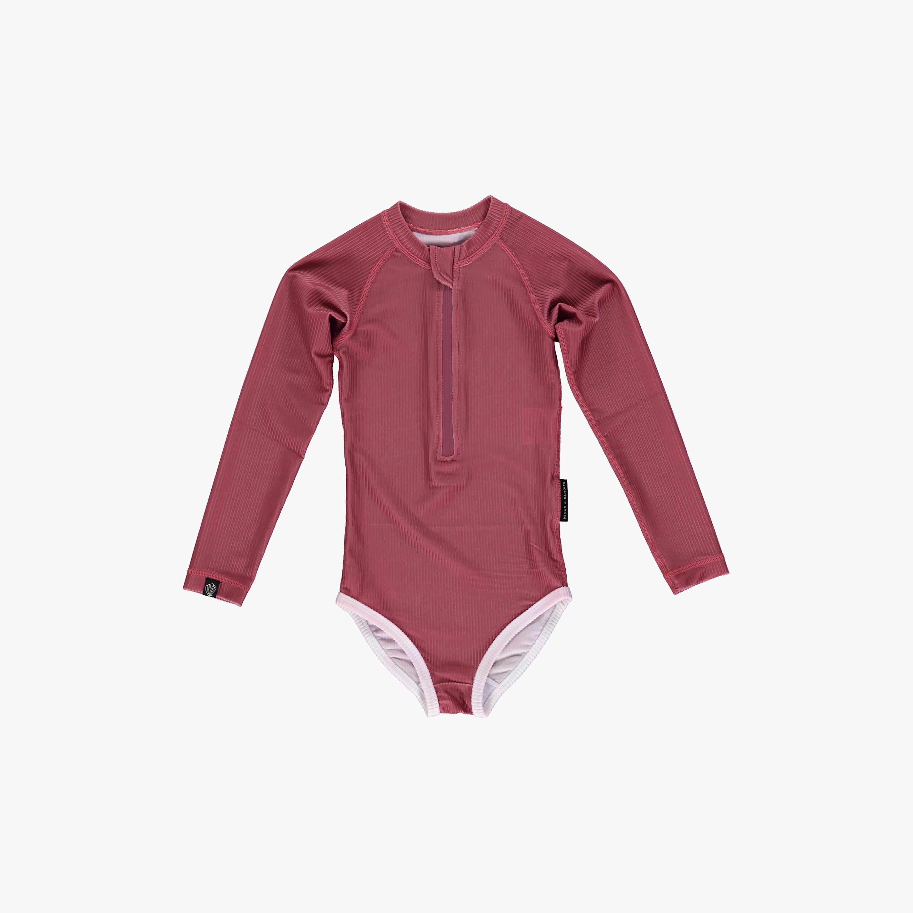 بدلة السباحة مضلعة جارنيت من بيتش آند بانديتس-sports-girls-clothing-swimwear-image-1