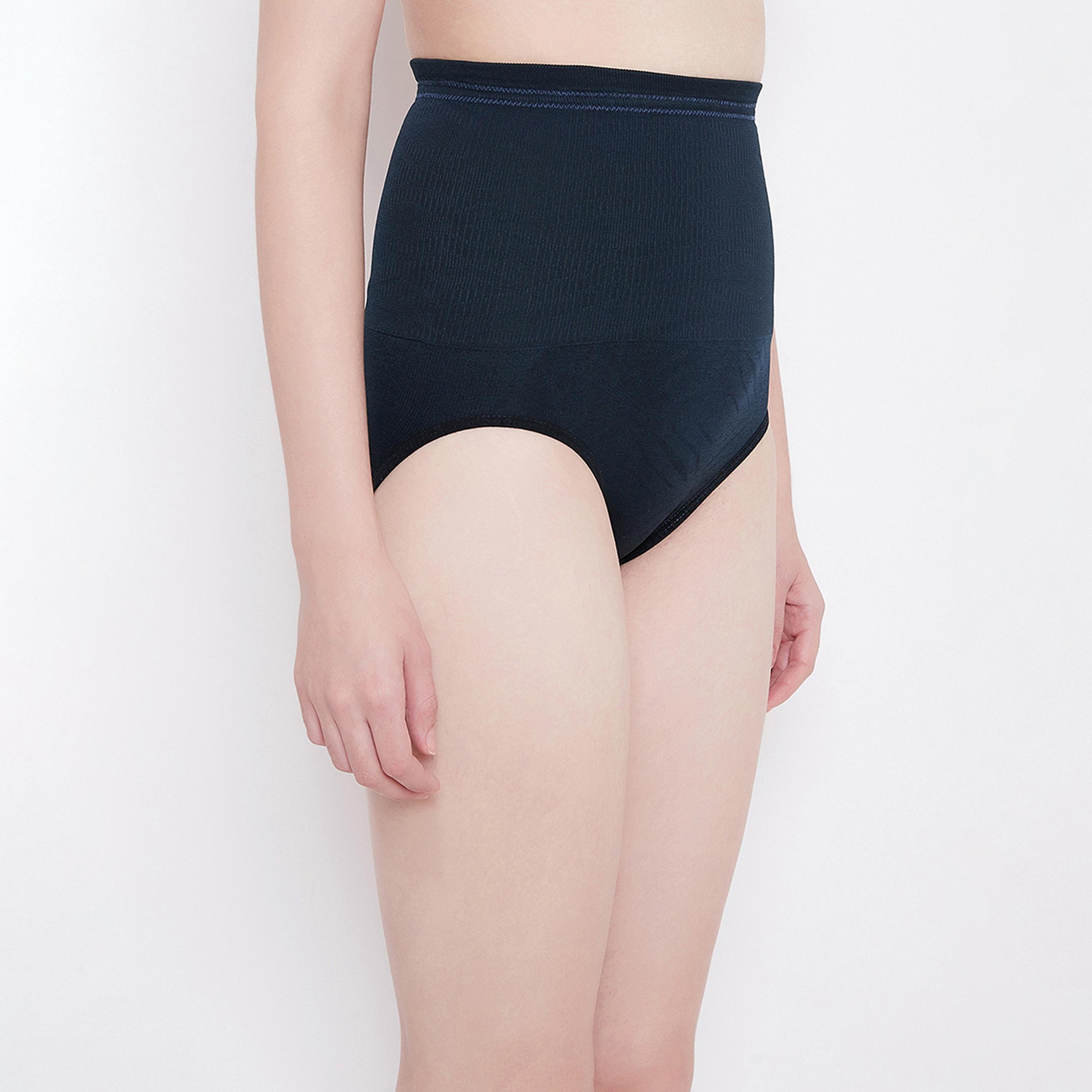Clovia Women's Tummy Tucker With Silicon Grips in Navy-women-clothing-lingerie-shapewear-image-4