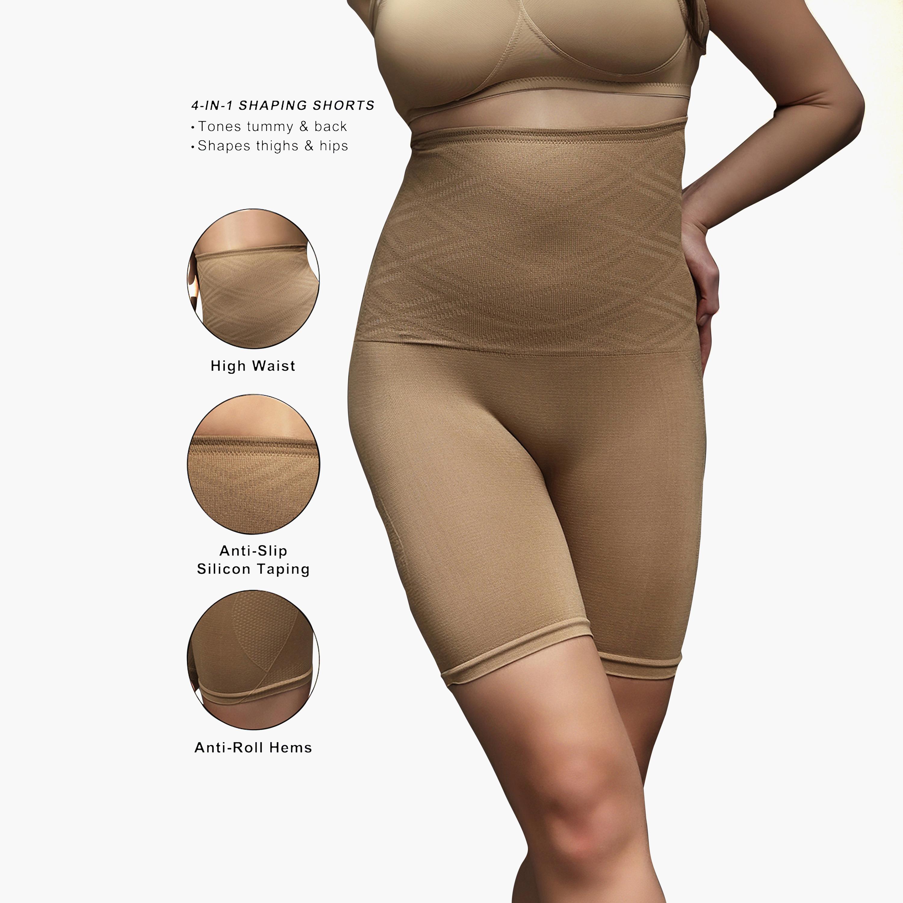 مشد جسم 4 في 1 (للبطن والظهر والفخذين والأوراك) بلون النود للنساء من كلوفيا-women-clothing-lingerie-shapewear-image-6