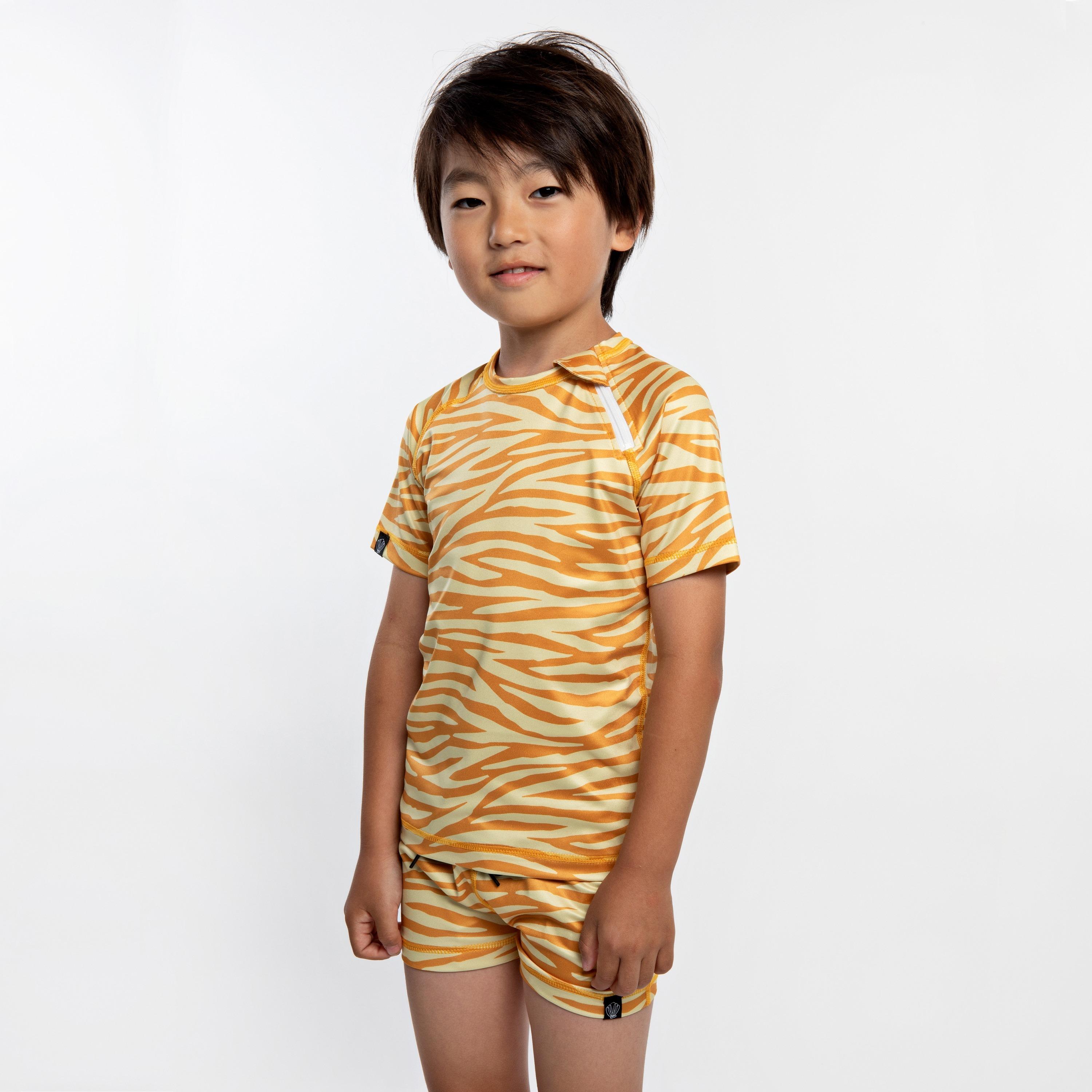 Beach & Bandits Golden Tiger Printed Swim Shorts-baby-boys-clothing-swimwear-image-1