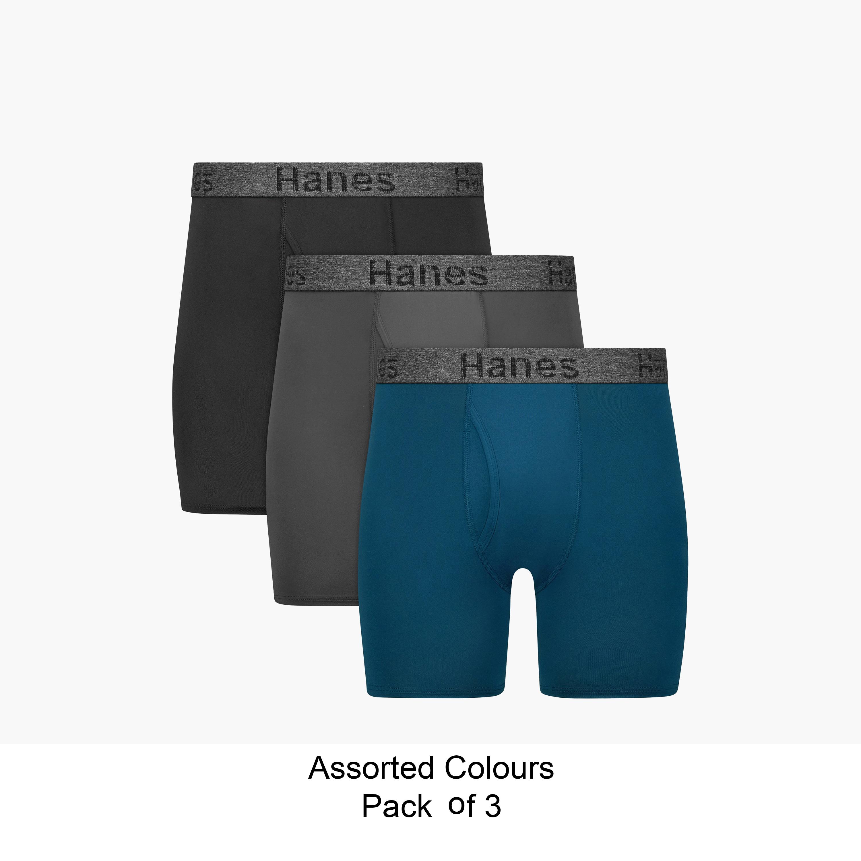 Hanes Assorted Pack of 3 Brand Logo Waist Band Men's Boxer Briefs-men-clothing-innerwear-underwear-image-1