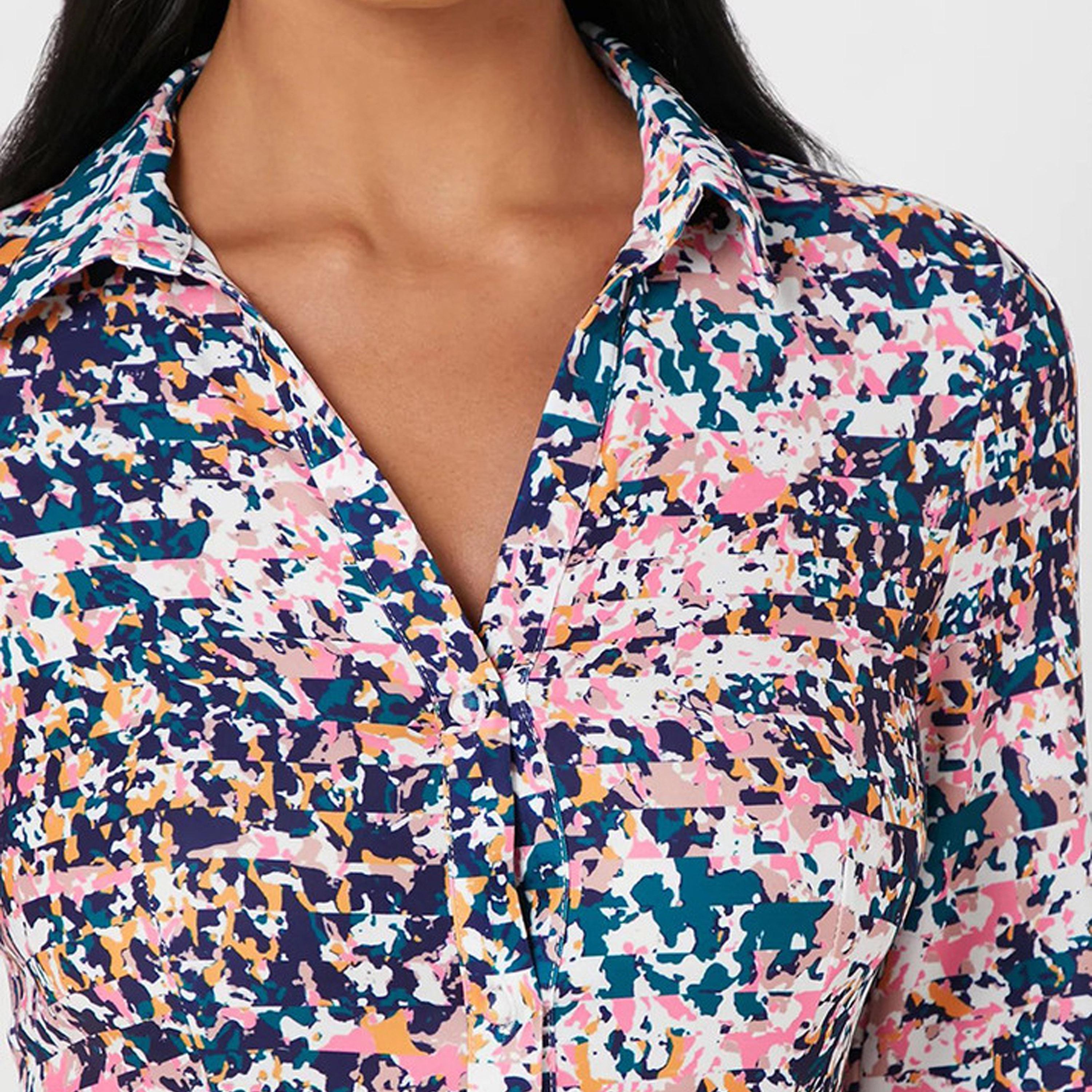 Little Mistress Multicolour Floral Midi Shirt Dress-women-clothing-dresses-image-2