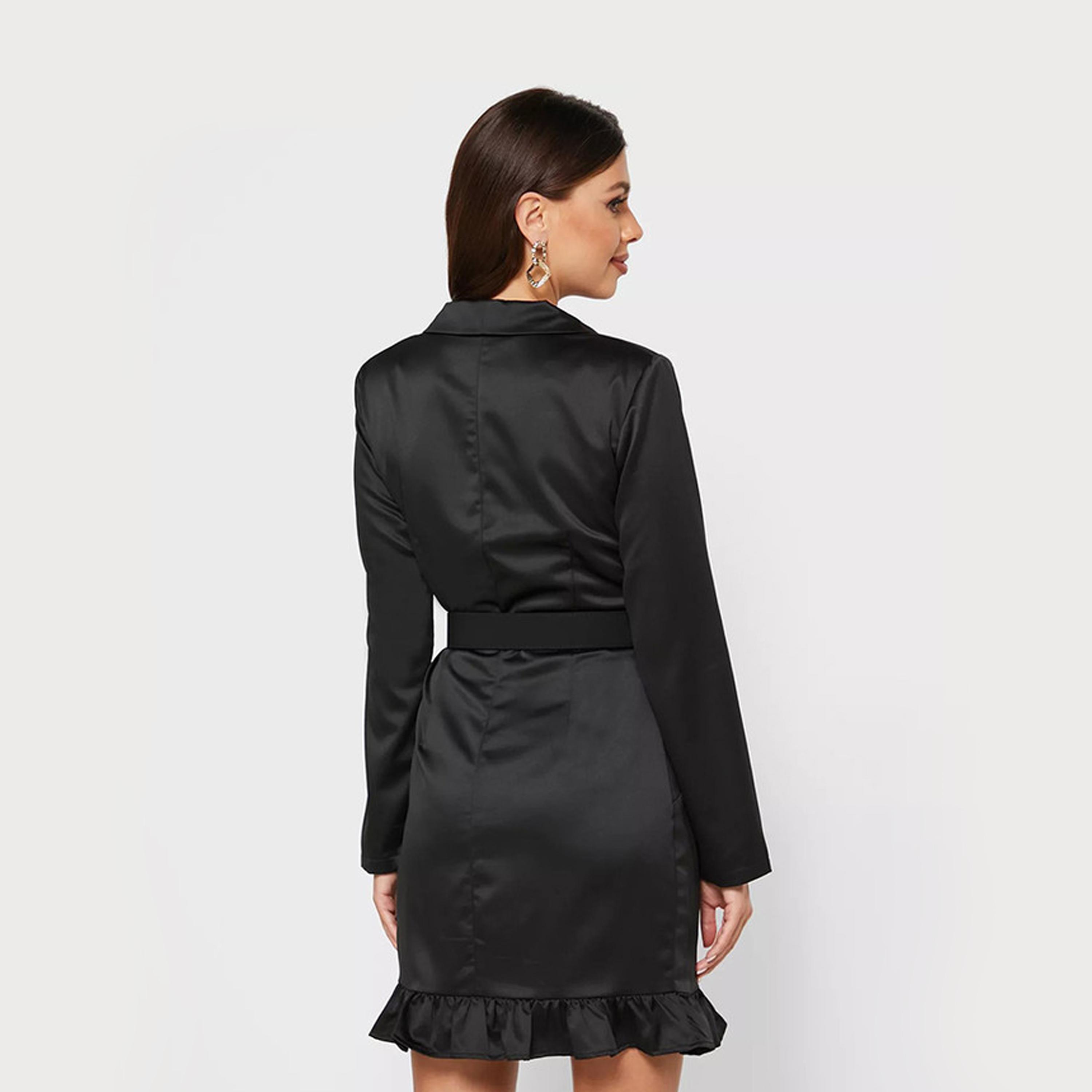فستان قصير ملفوف باللون الأسود من ليتل ميسترس -women-clothing-dresses-image-2