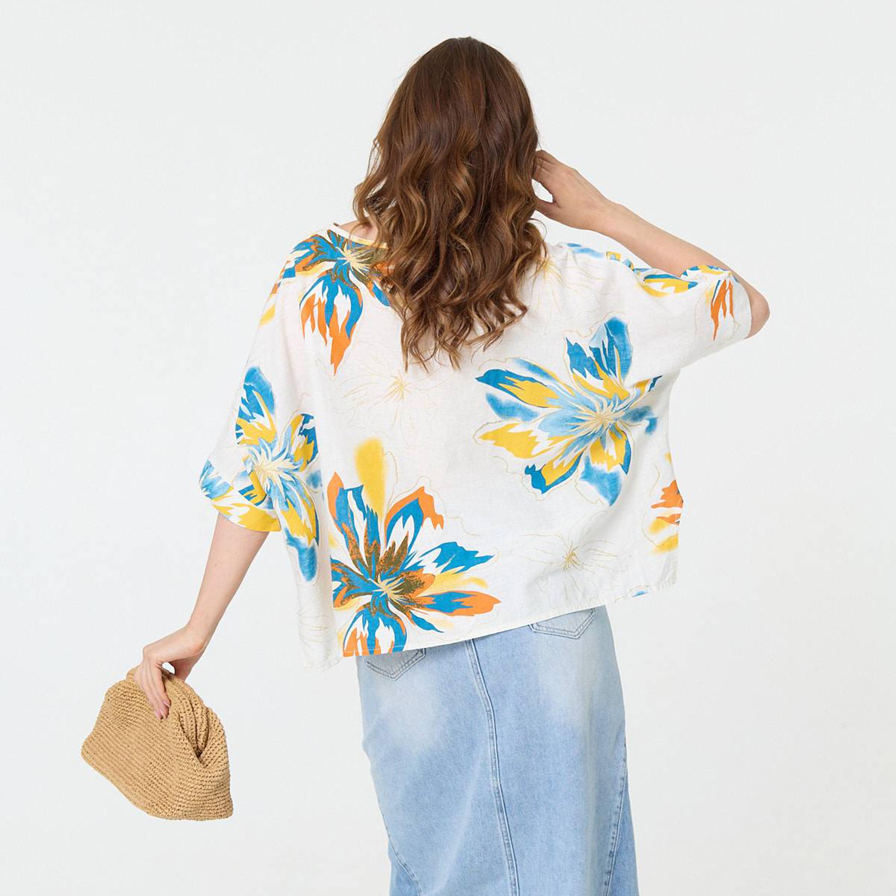 Izabel London White Floral Print Women's Top-women-clothing-shirtsandblouses-blouses-image-3
