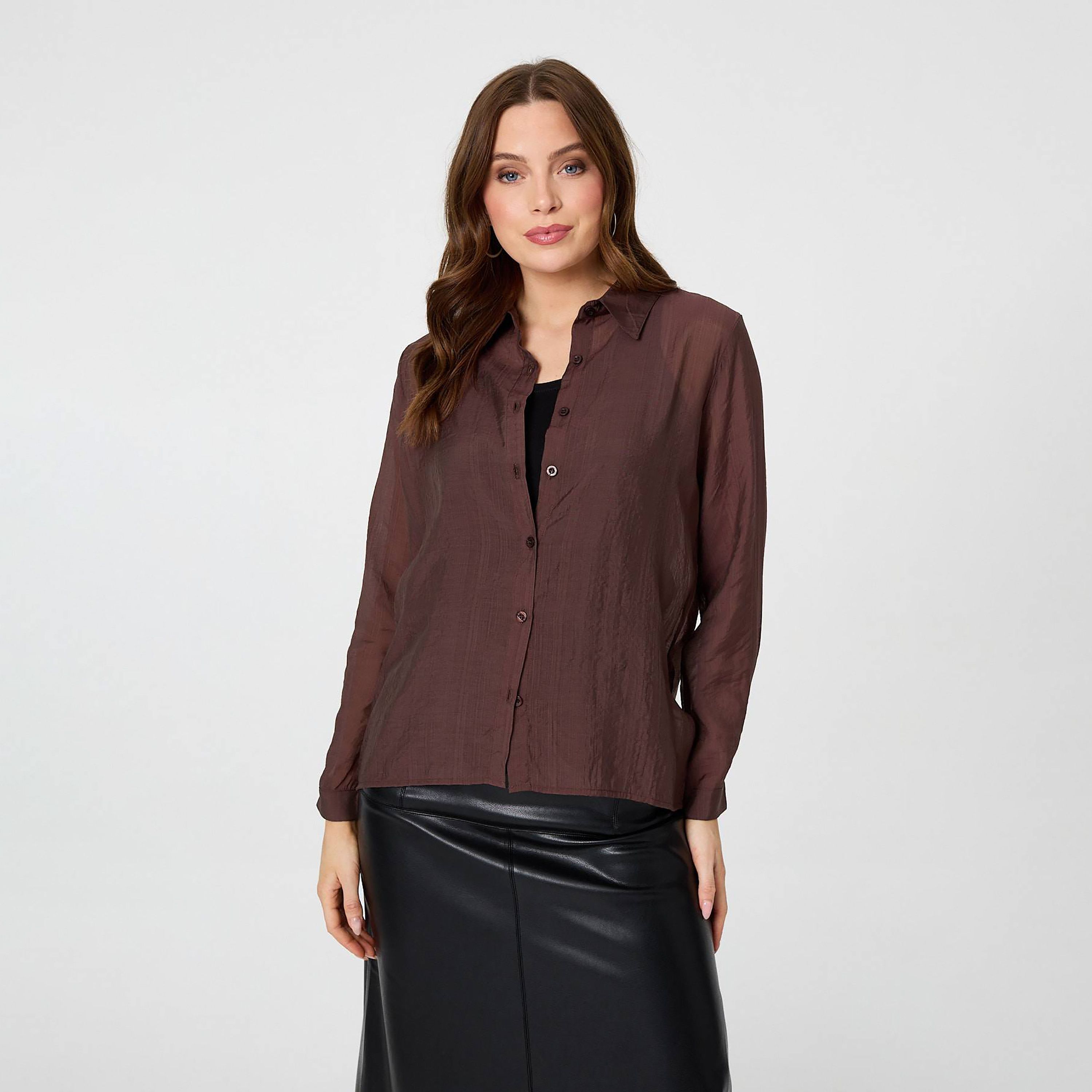 قميص نسائي بياقة من إيزابيل لندن-women-clothing-shirtsandblouses-shirts-image-5